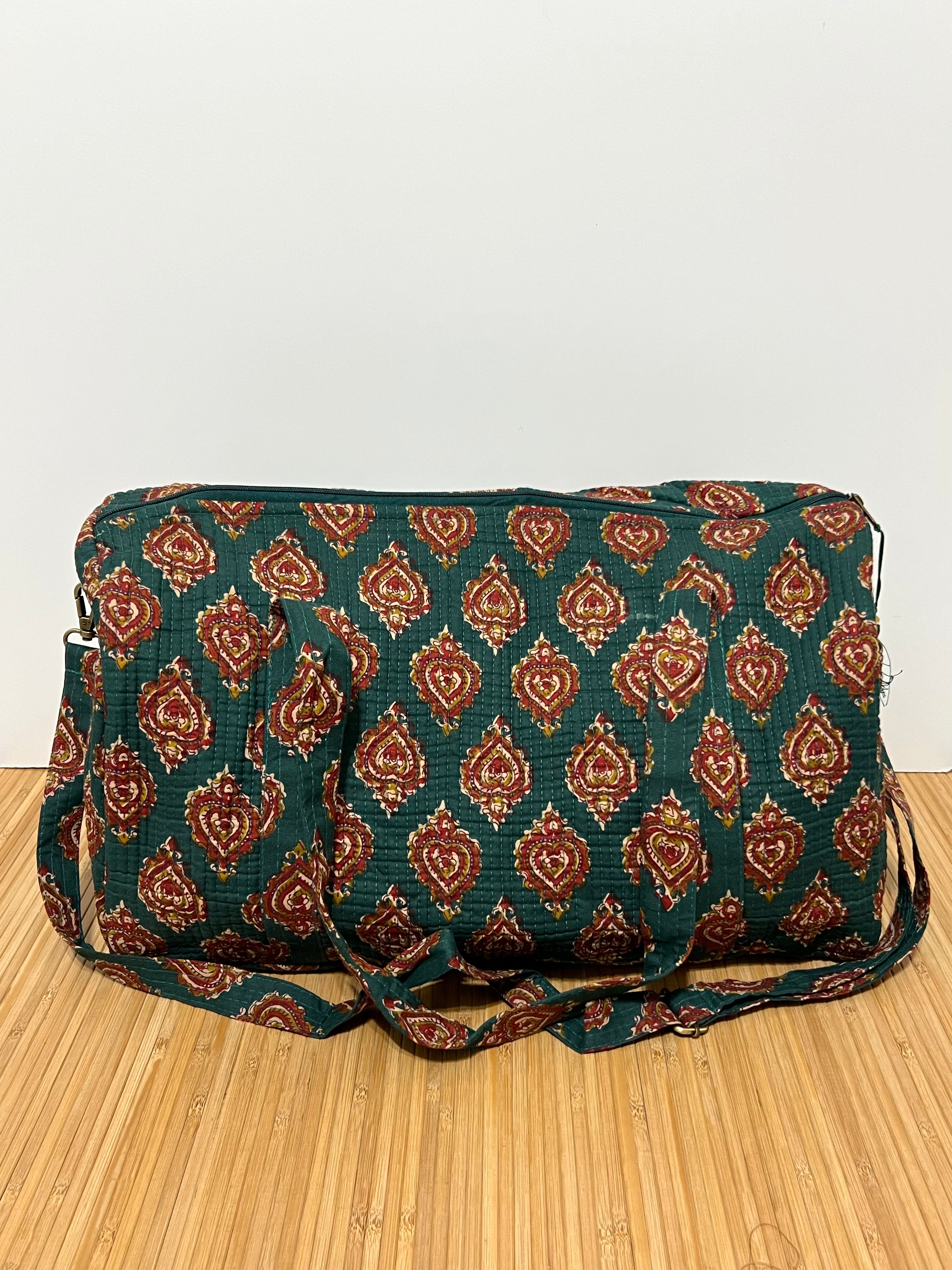 Bolso de viaje estampado de algodón personalizado iniciales – 45 × 33 × 24 cm