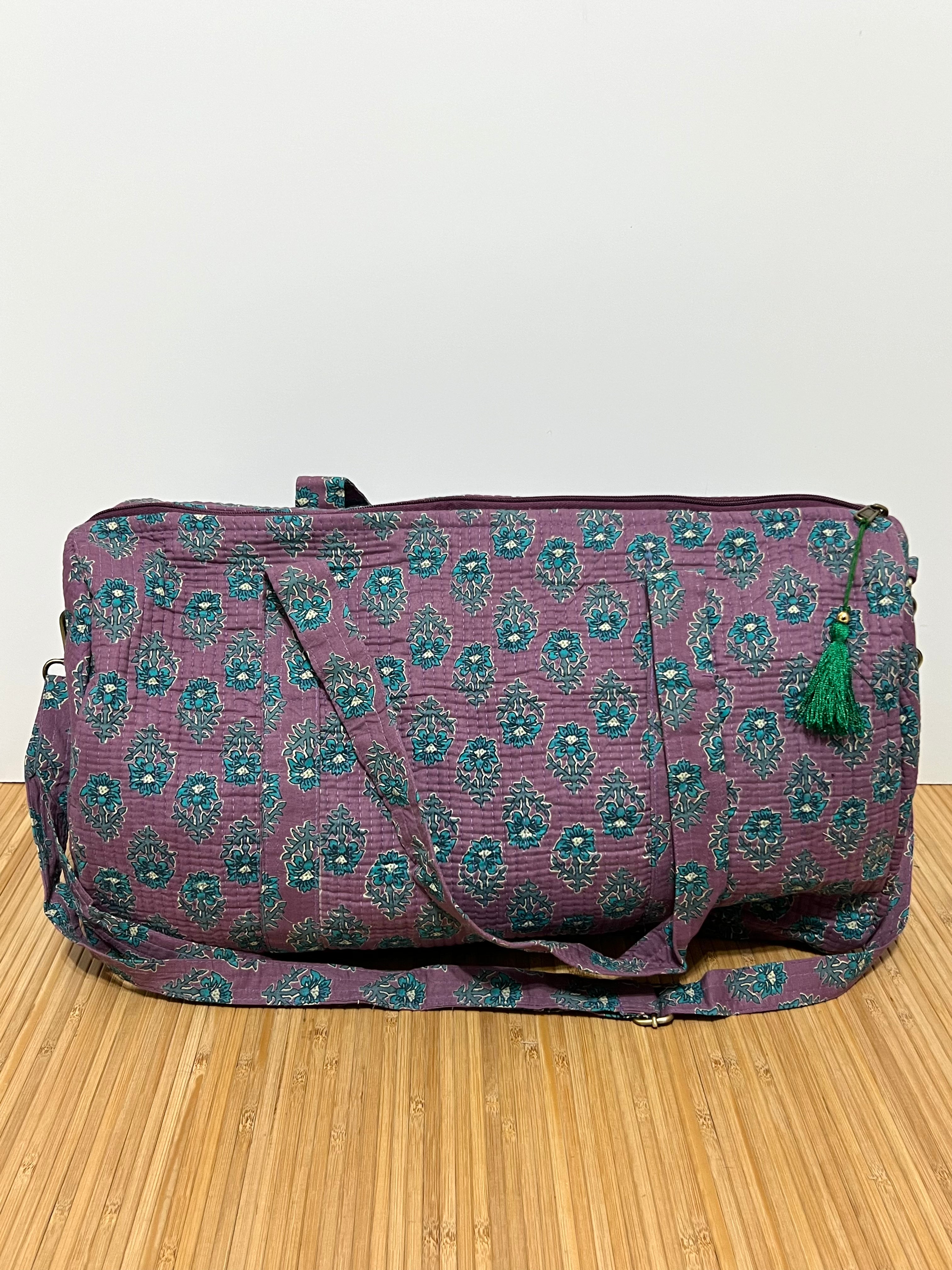 Bolso de viaje estampado de algodón personalizado iniciales – 45 × 33 × 24 cm
