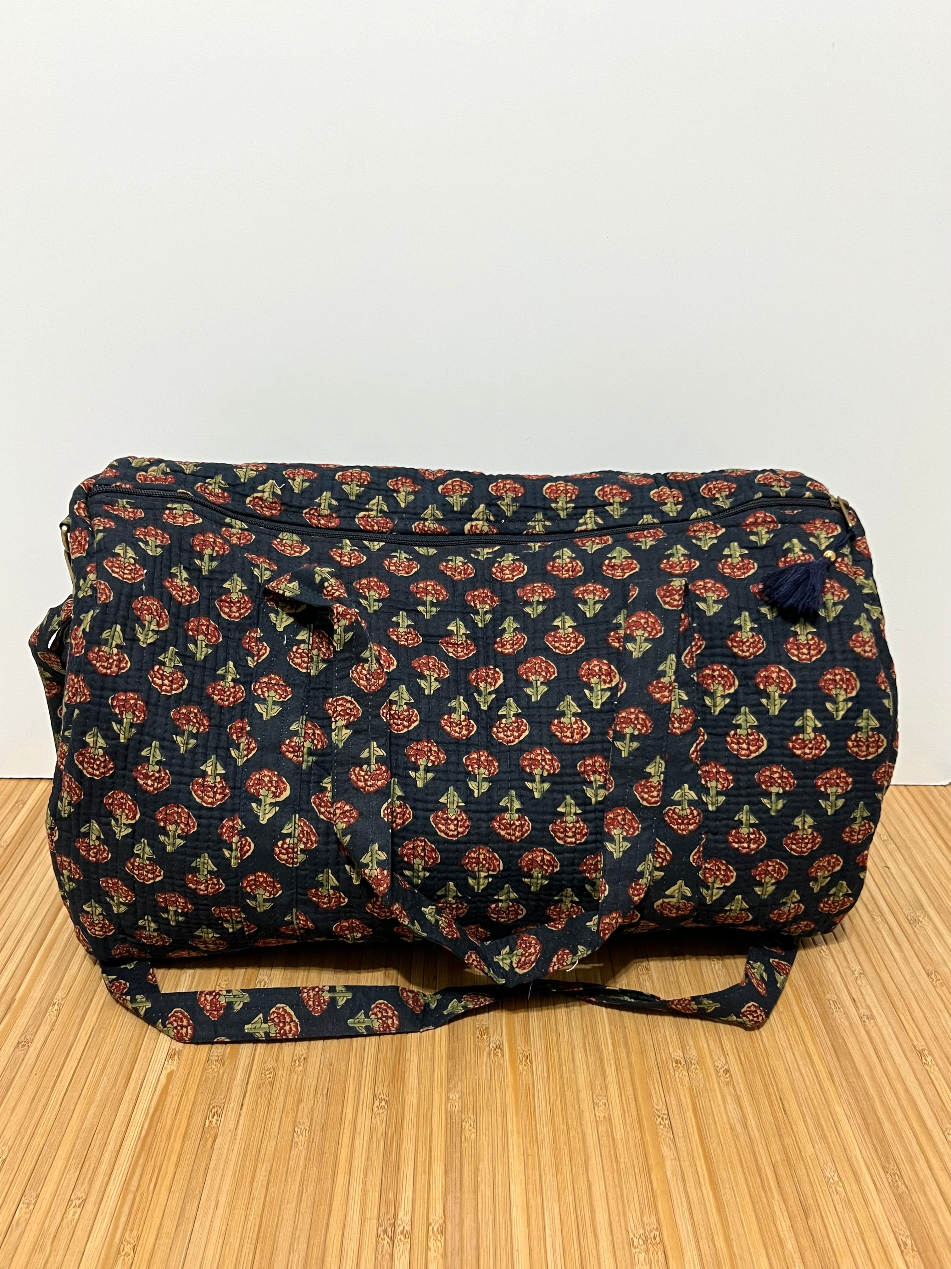 Bolso de viaje estampado de algodón personalizado iniciales – 45 × 33 × 24 cm