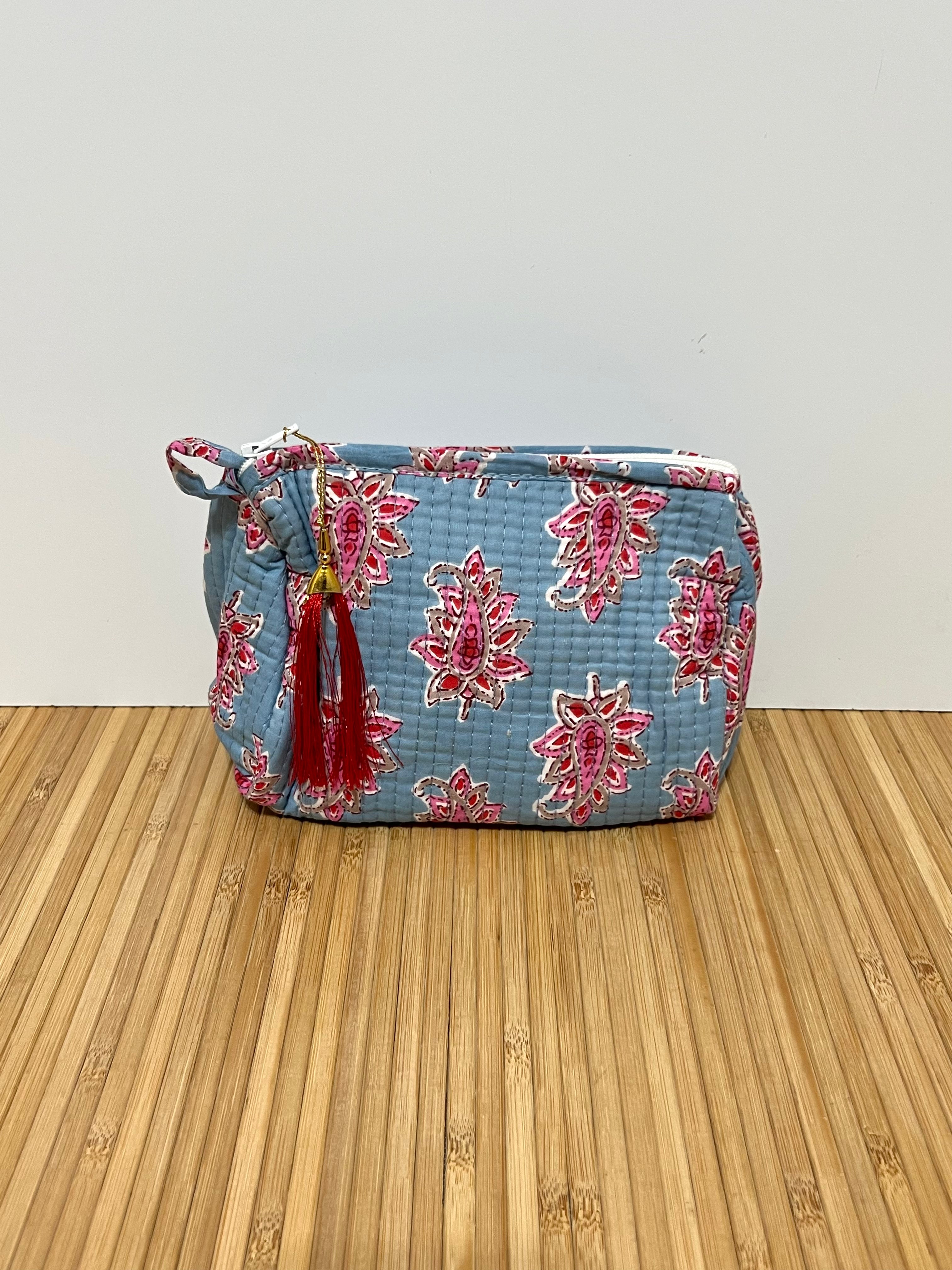 Neceser estampado de Algodón impermeable con Compartimentos