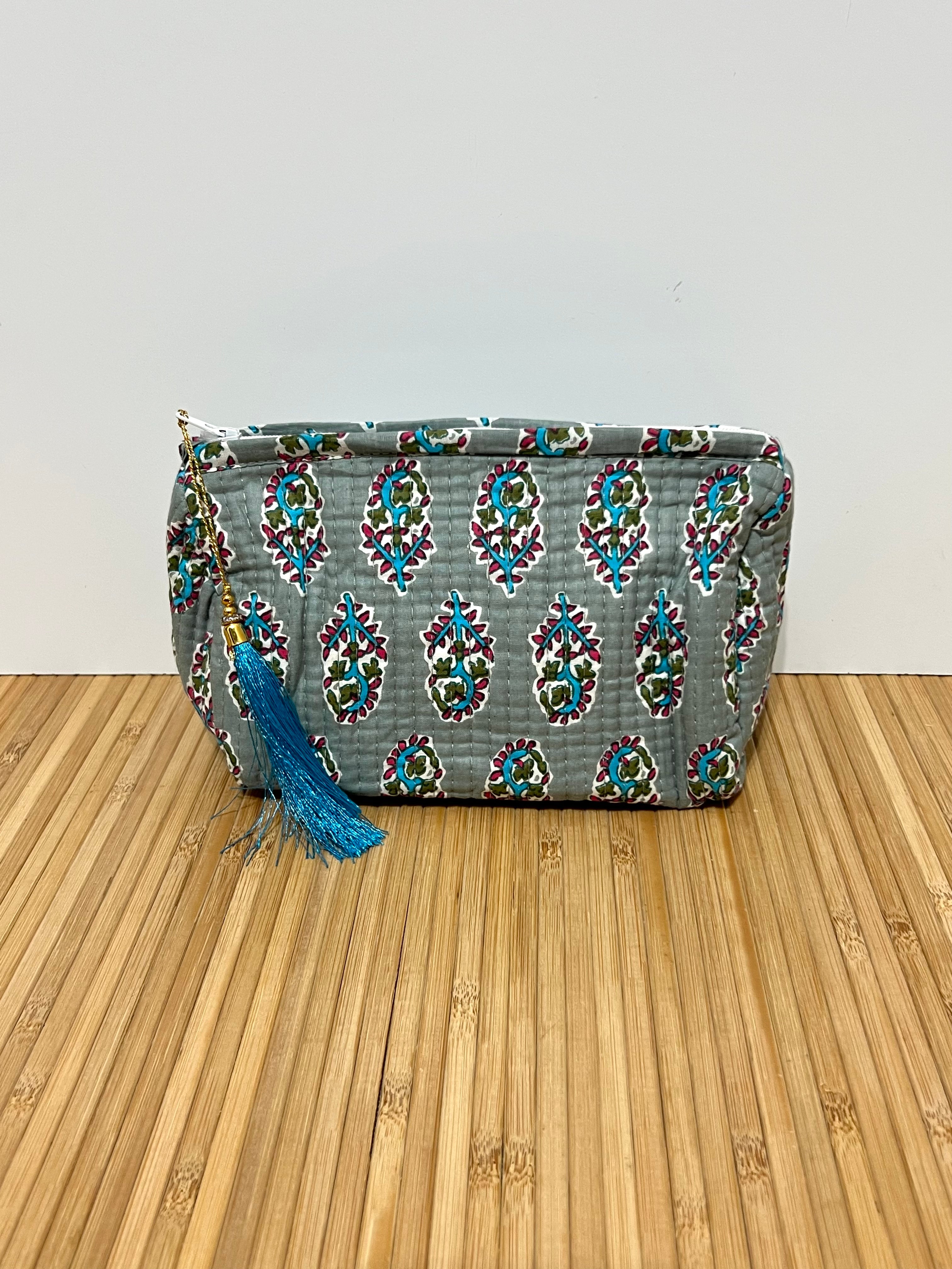 Neceser estampado de Algodón impermeable con Compartimentos