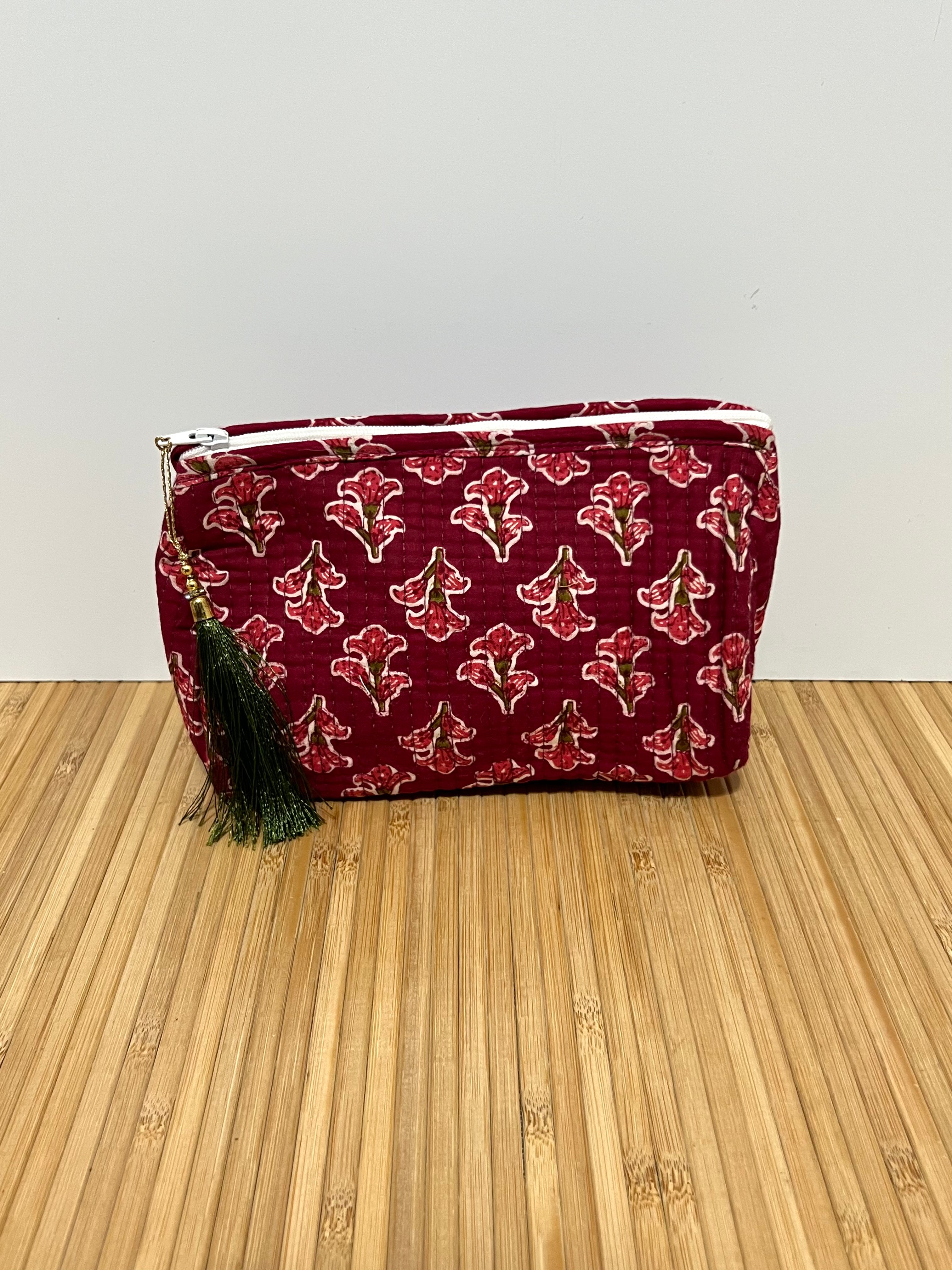Neceser estampado de Algodón impermeable con Compartimentos