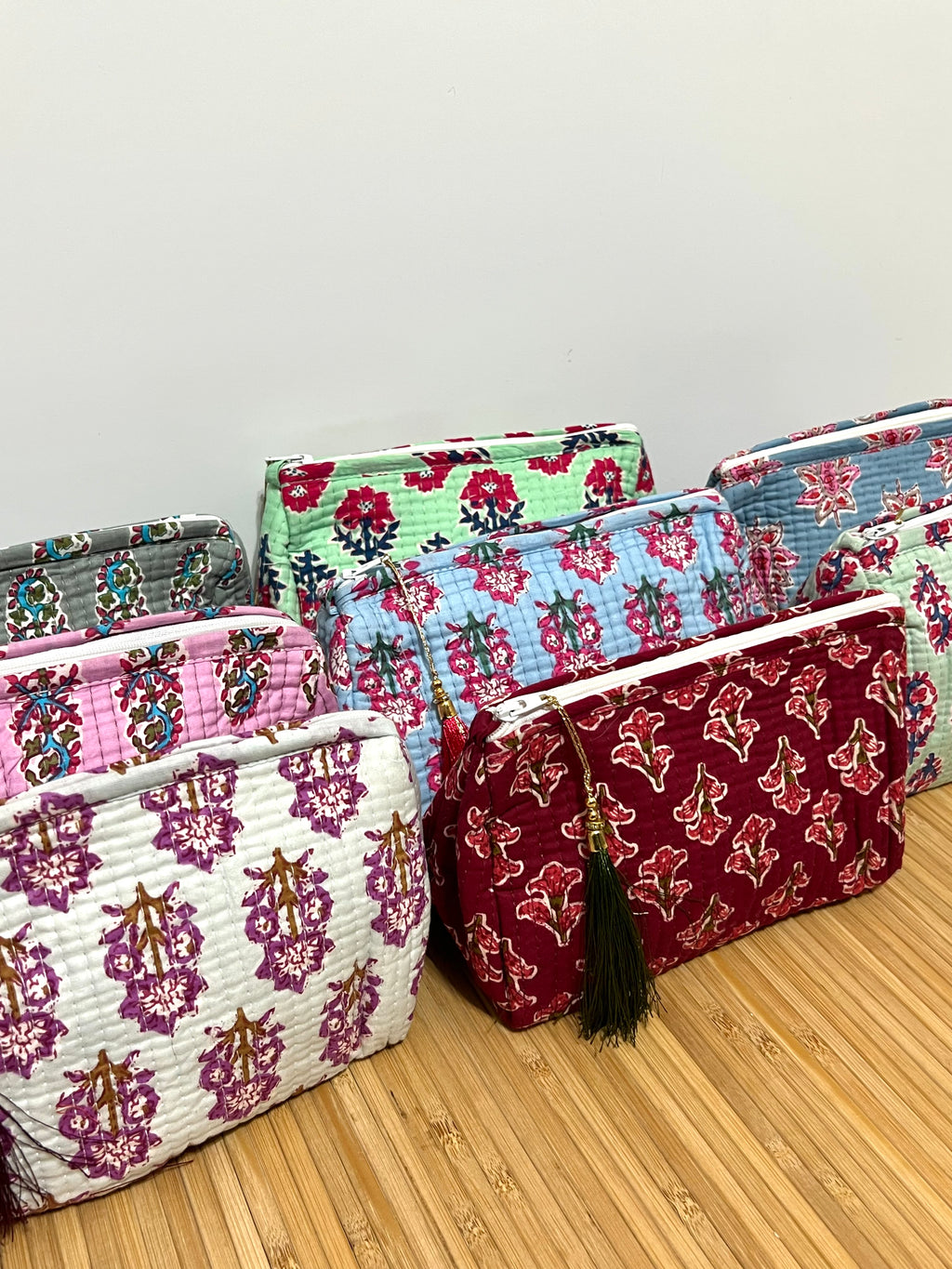 Neceser estampado de Algodón impermeable con Compartimentos