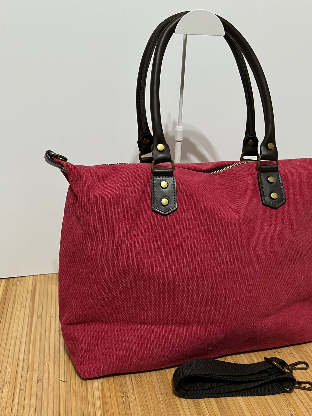 Bolso Personalizado con Iniciales – 49×30×14 cm | Loneta con Asas de Piel