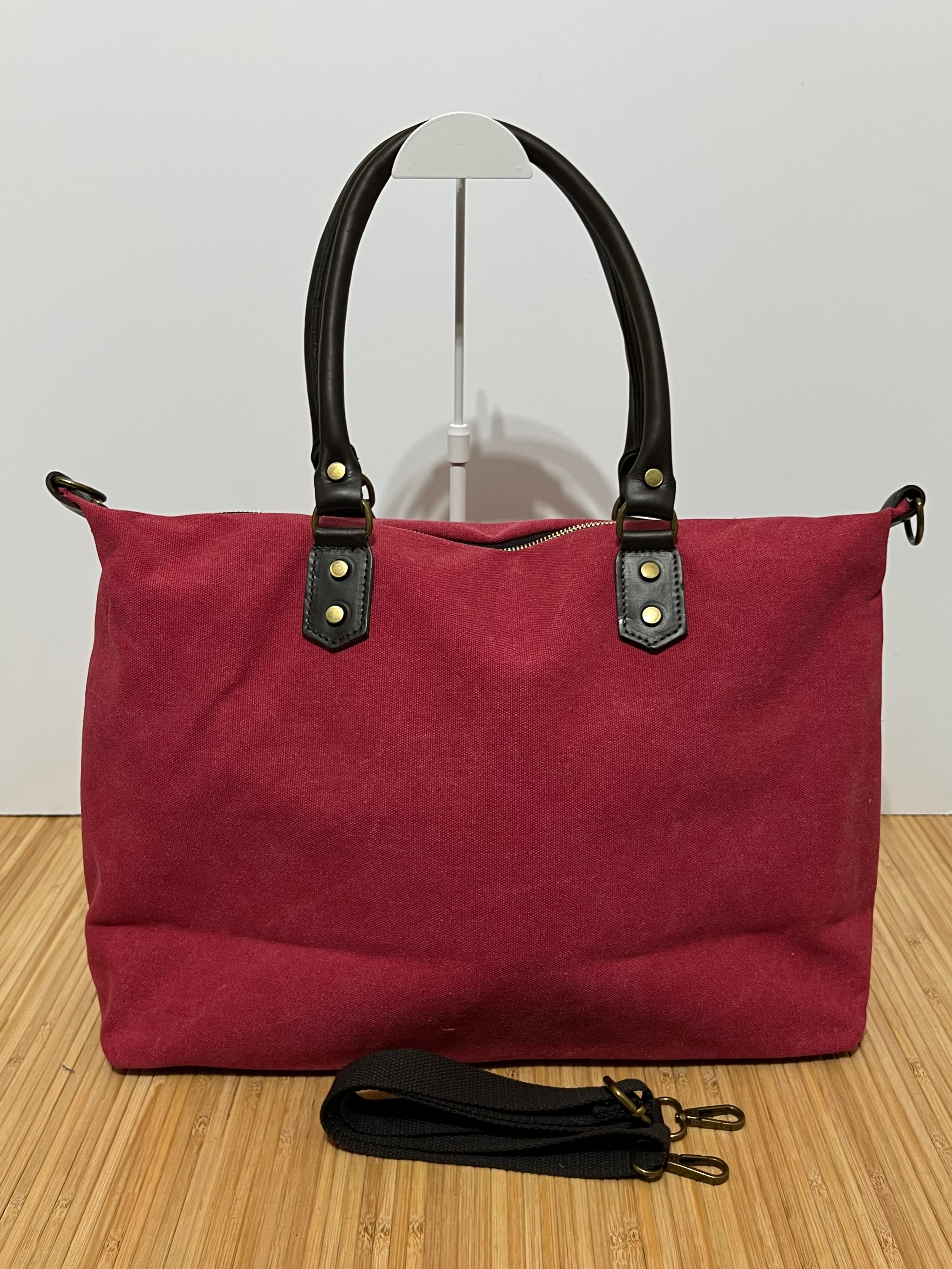 Bolso Personalizado con Iniciales – 49×30×14 cm | Loneta con Asas de Piel