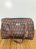 Bolso de viaje estampado de algodón personalizado iniciales – 45 × 33 × 24 cm