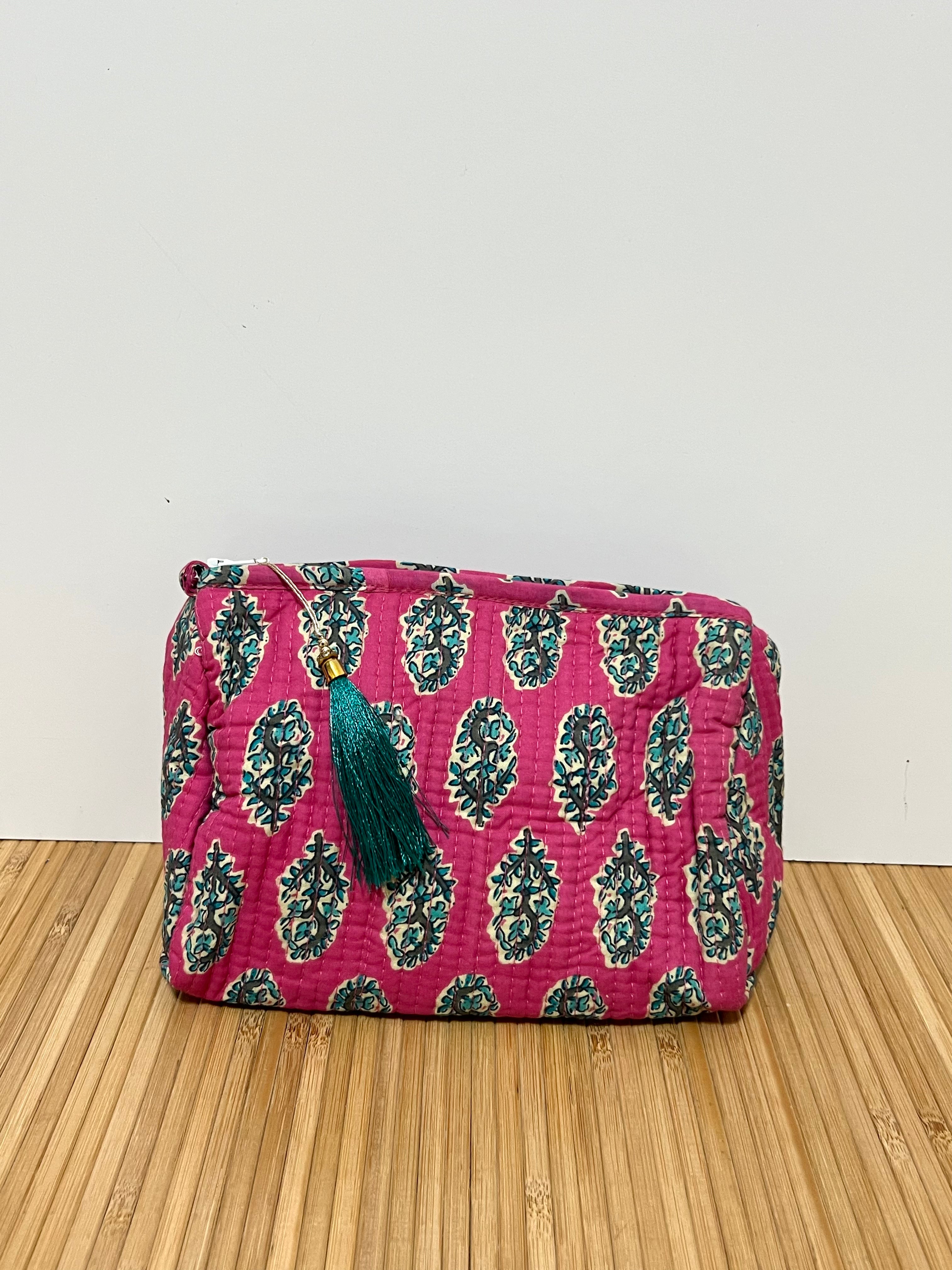 Neceser estampado de Algodón impermeable con Compartimentos