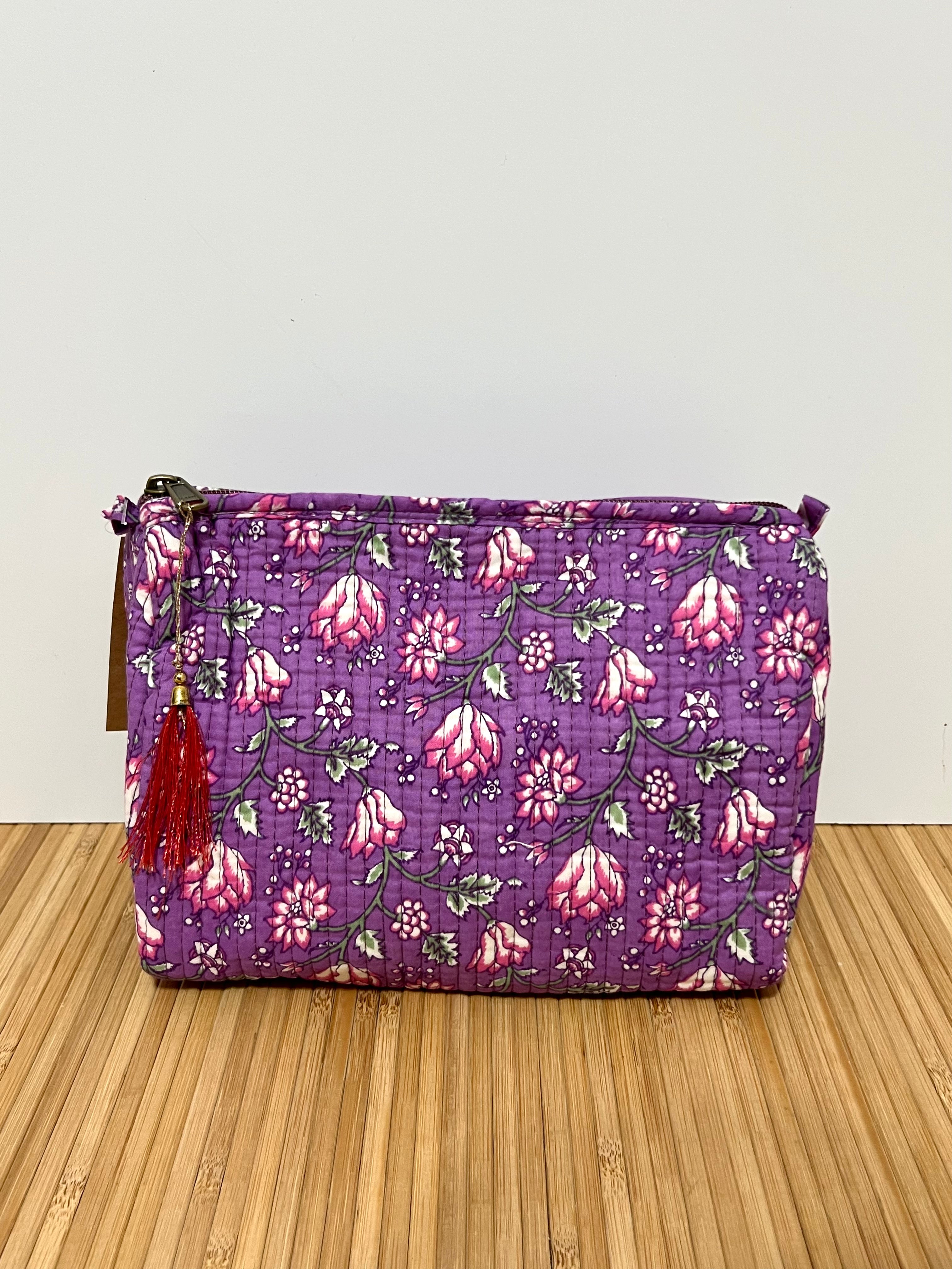 Neceser estampado de Algodón impermeable con Compartimentos