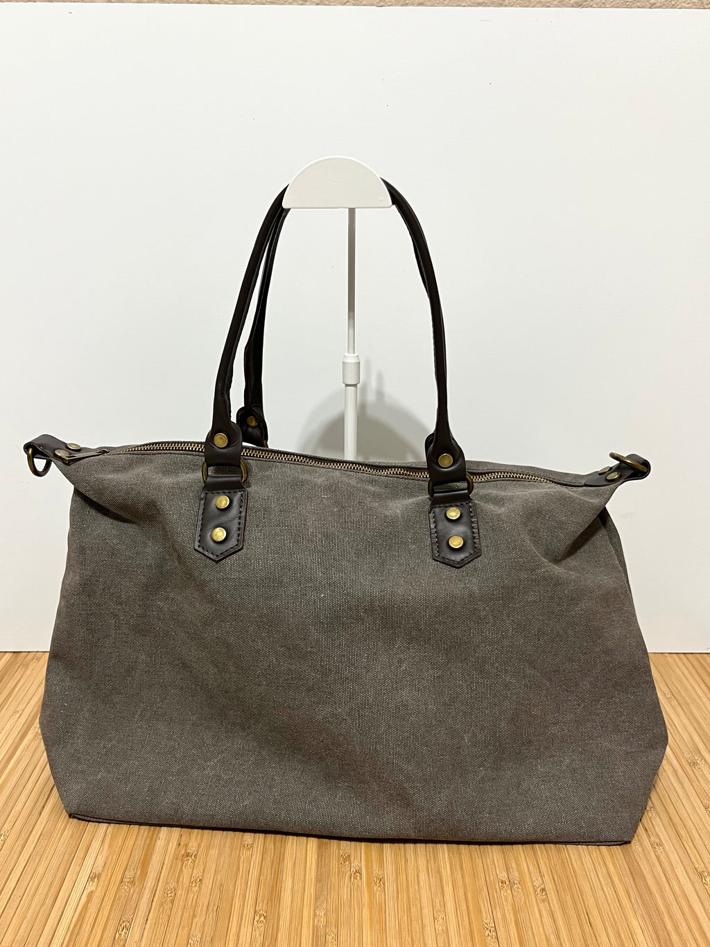 Bolso Personalizado con Iniciales – 49×30×14 cm | Loneta con Asas de Piel