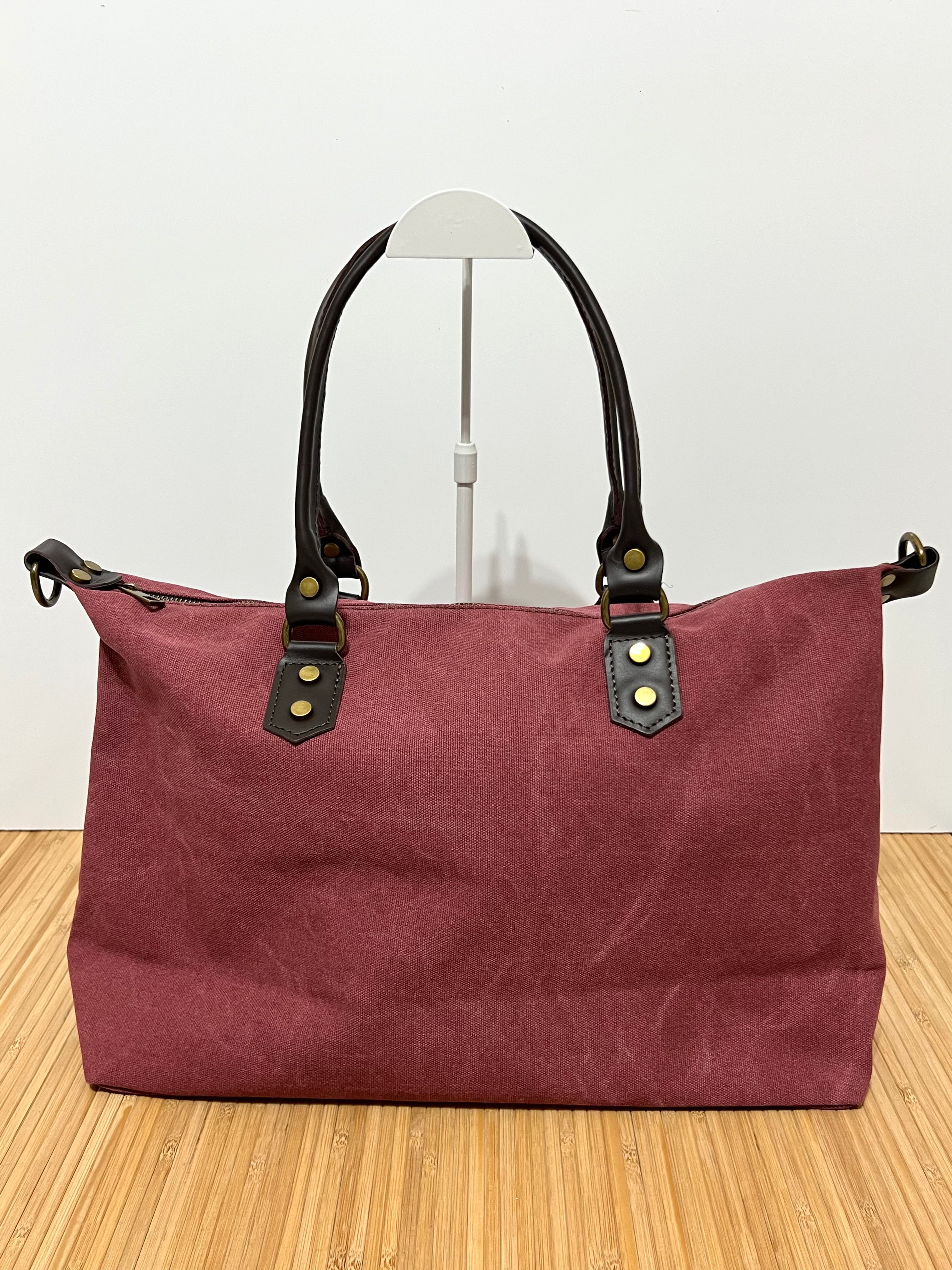 Bolso Personalizado con Iniciales – 49×30×14 cm | Loneta con Asas de Piel