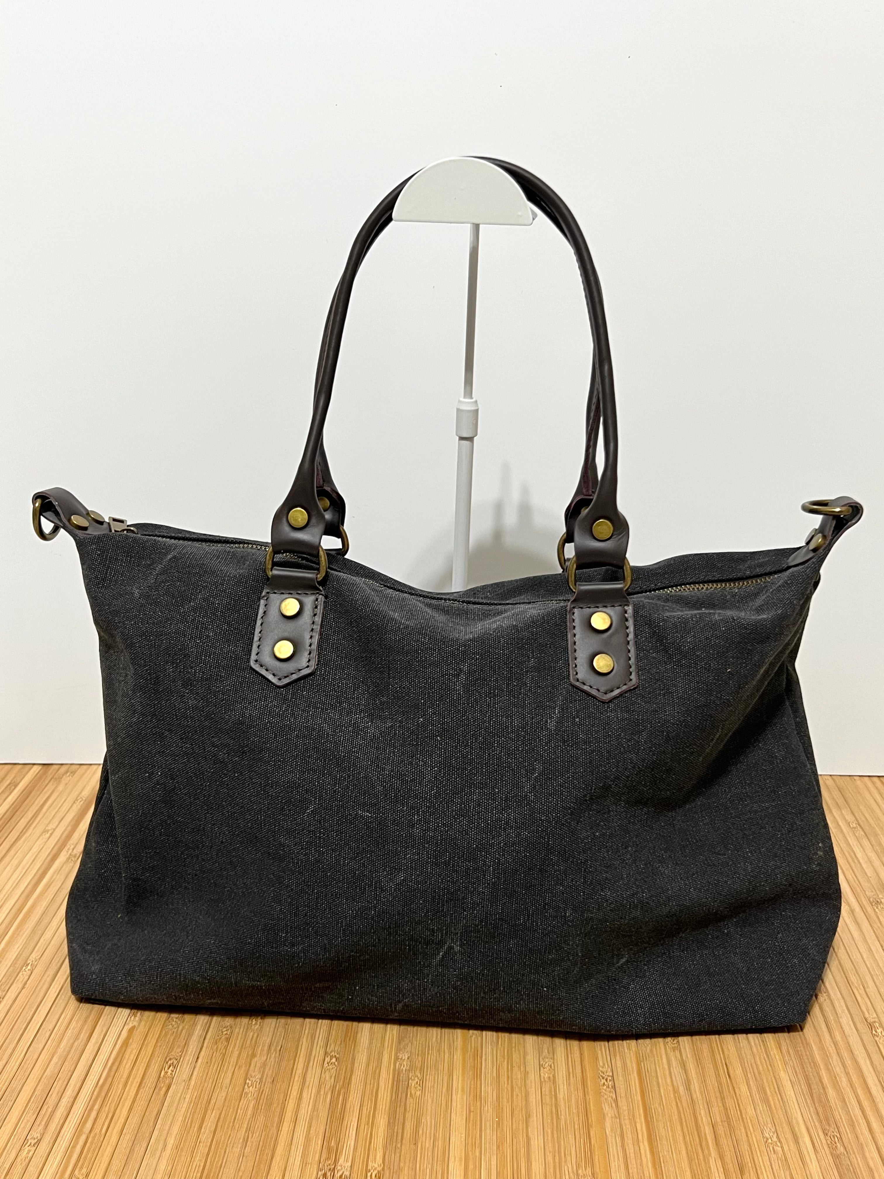 Bolso Personalizado con Iniciales – 49×30×14 cm | Loneta con Asas de Piel