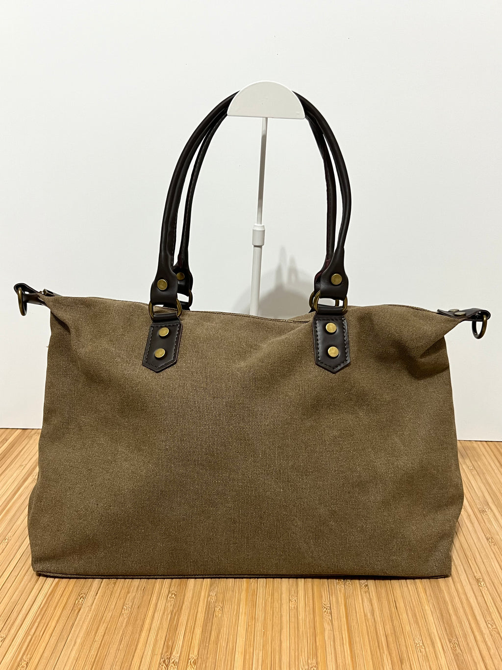 Bolso Personalizado con Iniciales – 49×30×14 cm | Loneta con Asas de Piel