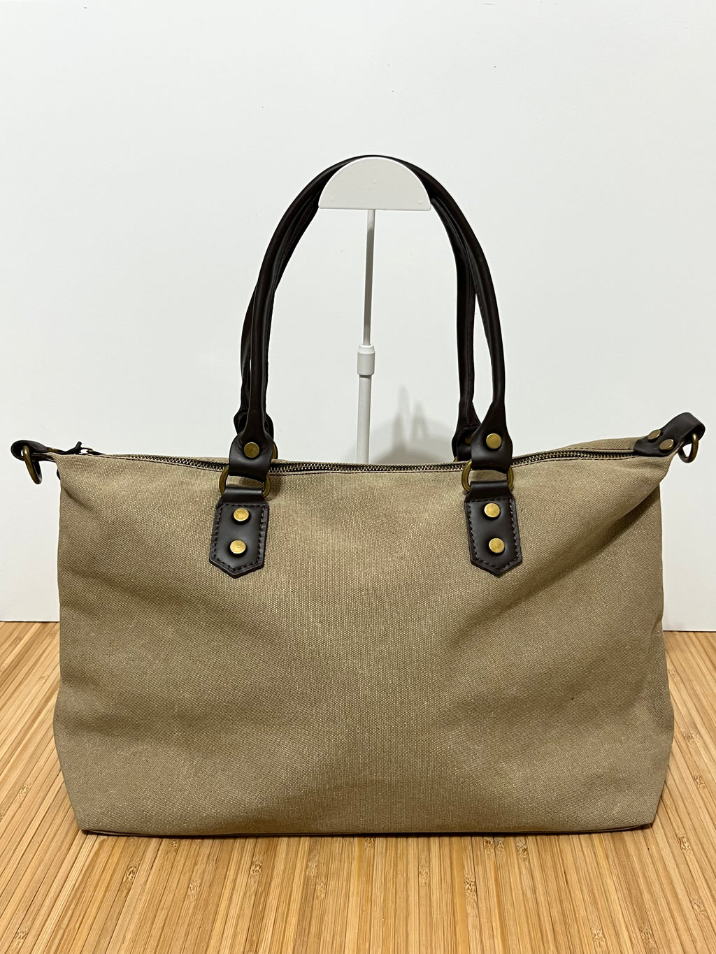 Bolso Personalizado con Iniciales – 49×30×14 cm | Loneta con Asas de Piel