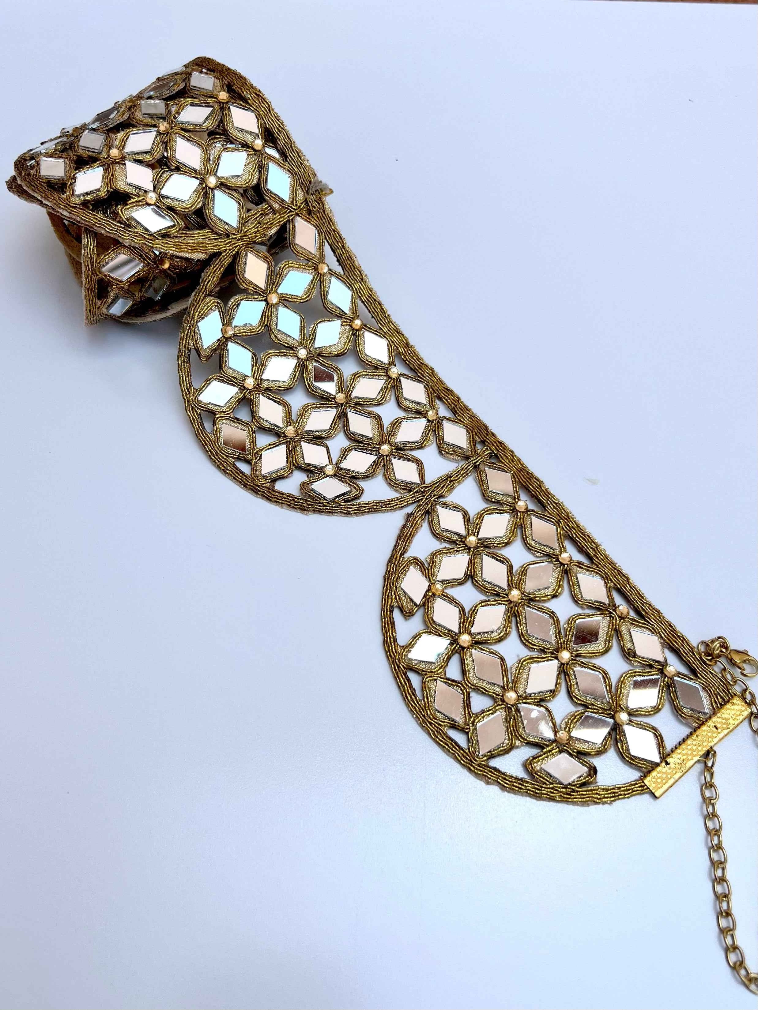 Choker espejos Dorado mujer