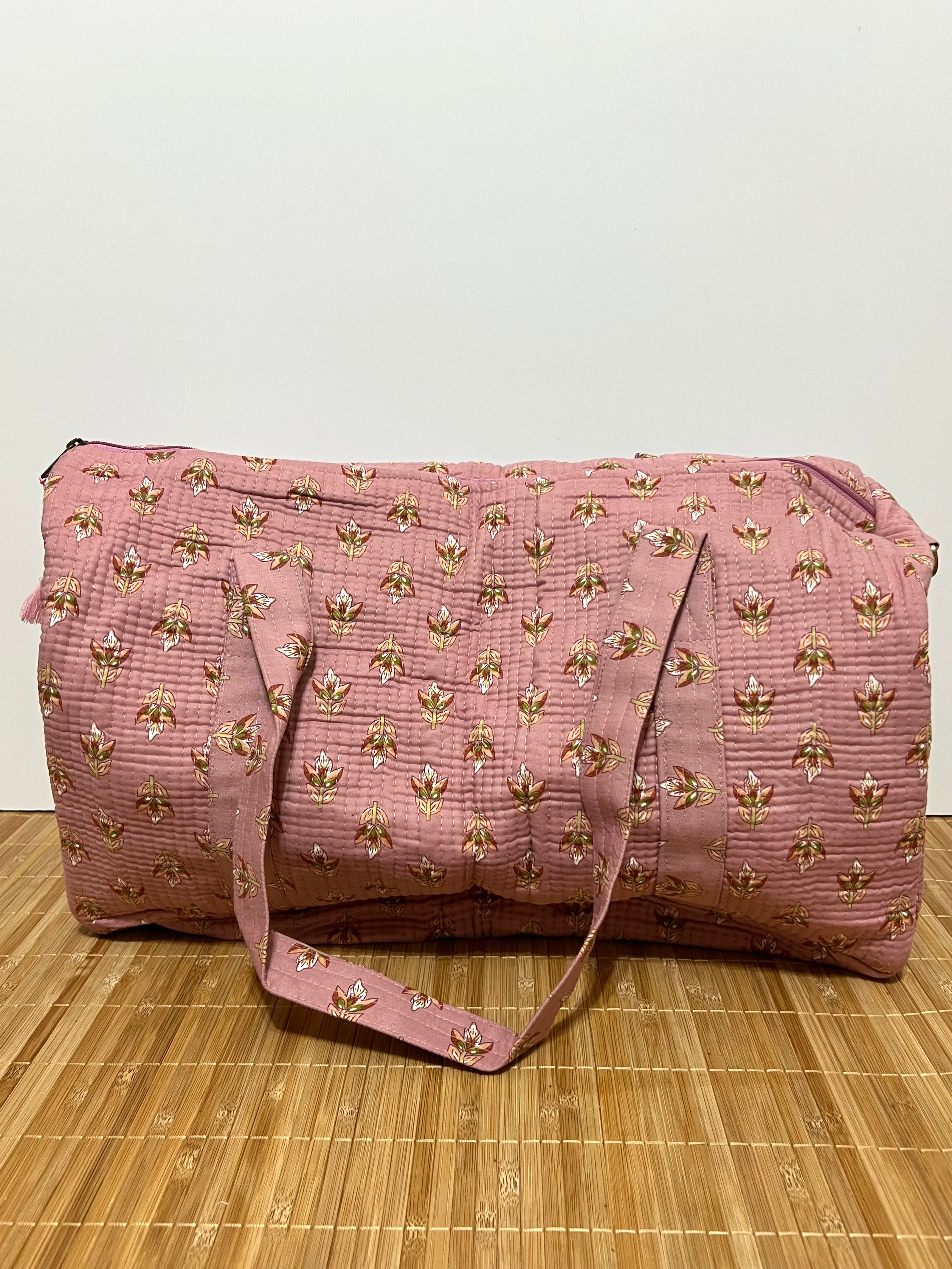 Bolso de viaje estampado de algodón personalizado iniciales – 45 × 33 × 24 cm