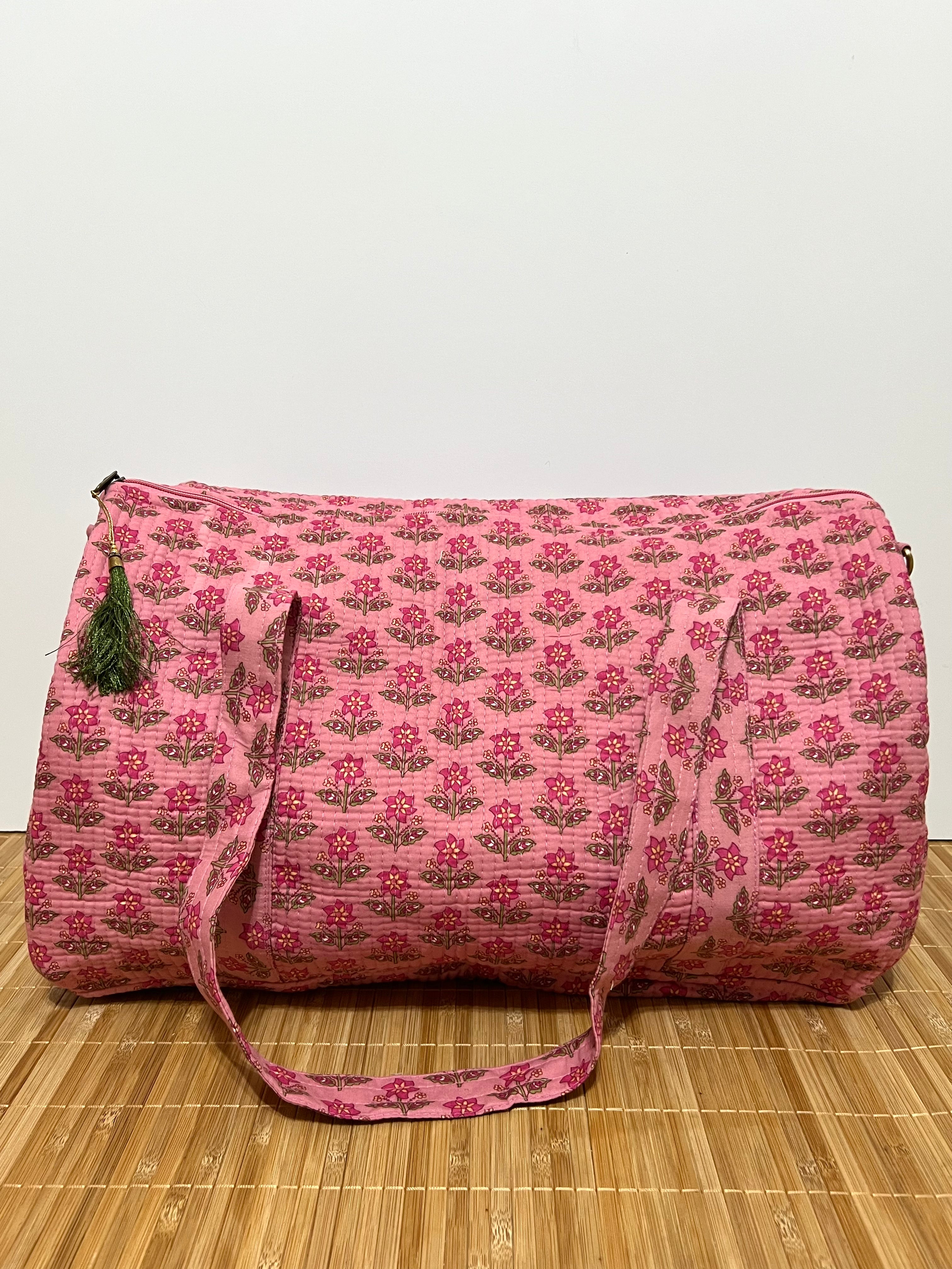 Bolso de viaje estampado de algodón personalizado iniciales – 45 × 33 × 24 cm