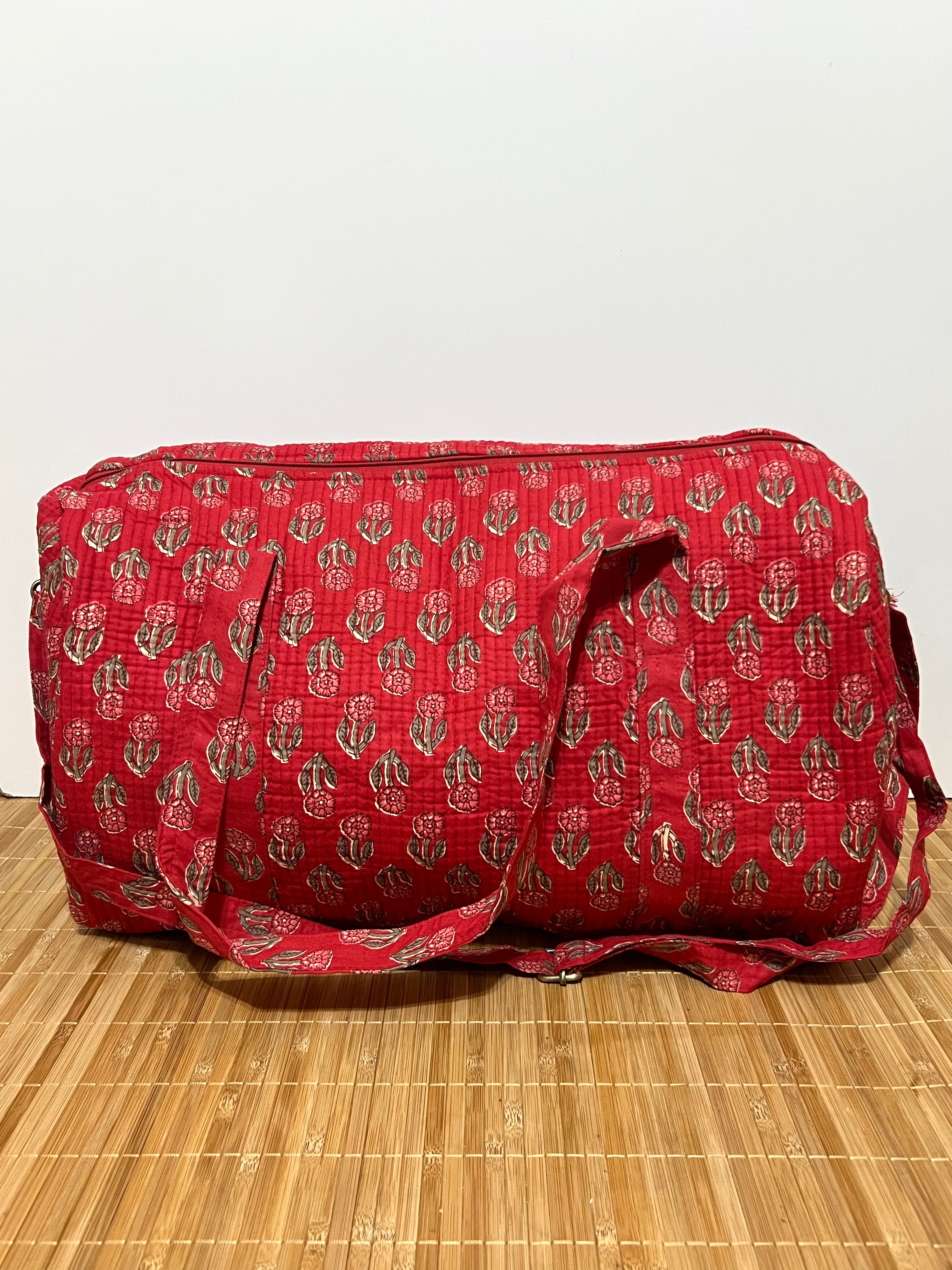 Bolso de viaje estampado de algodón personalizado iniciales – 45 × 33 × 24 cm