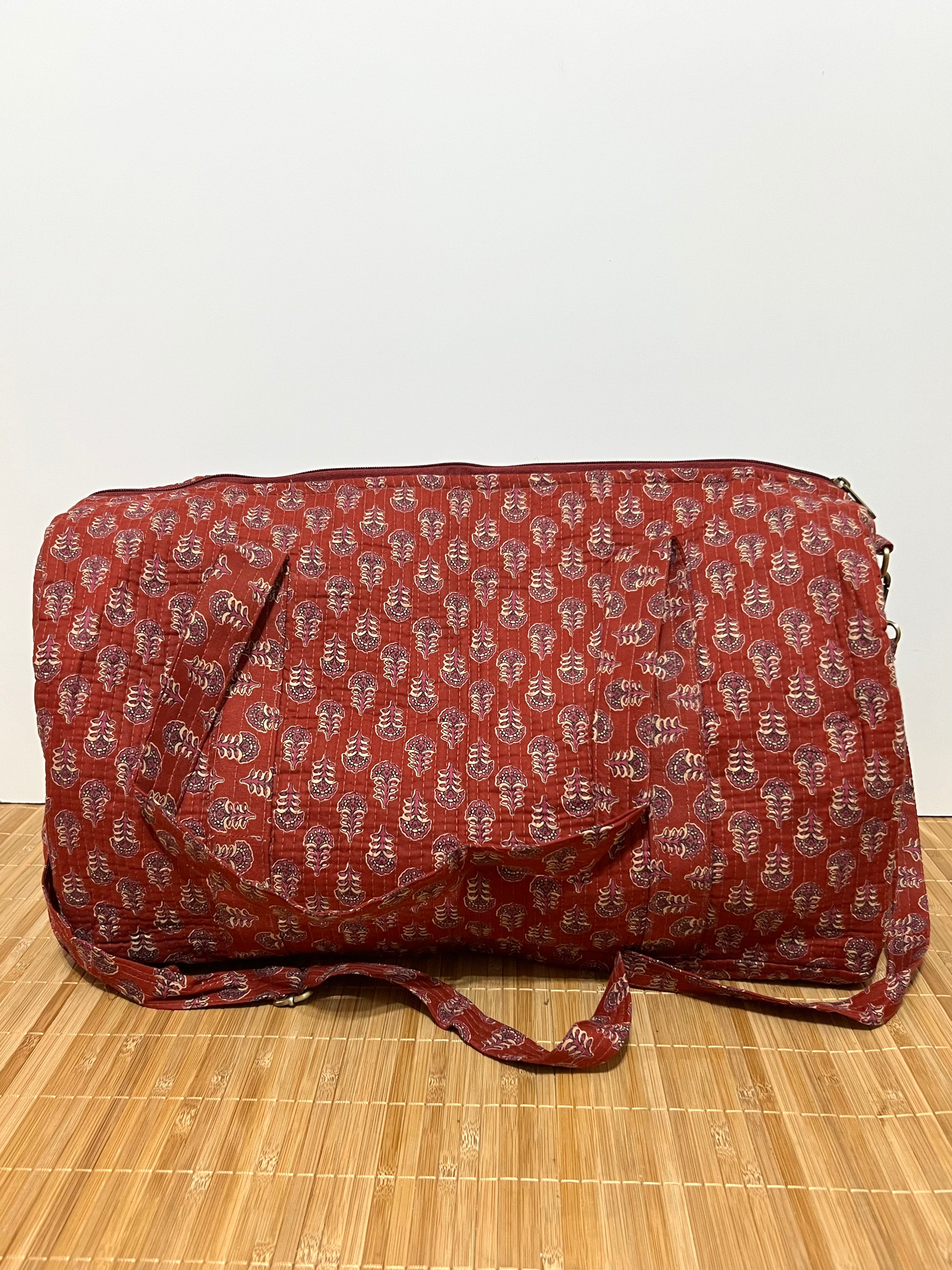 Bolso de viaje estampado de algodón personalizado iniciales – 45 × 33 × 24 cm