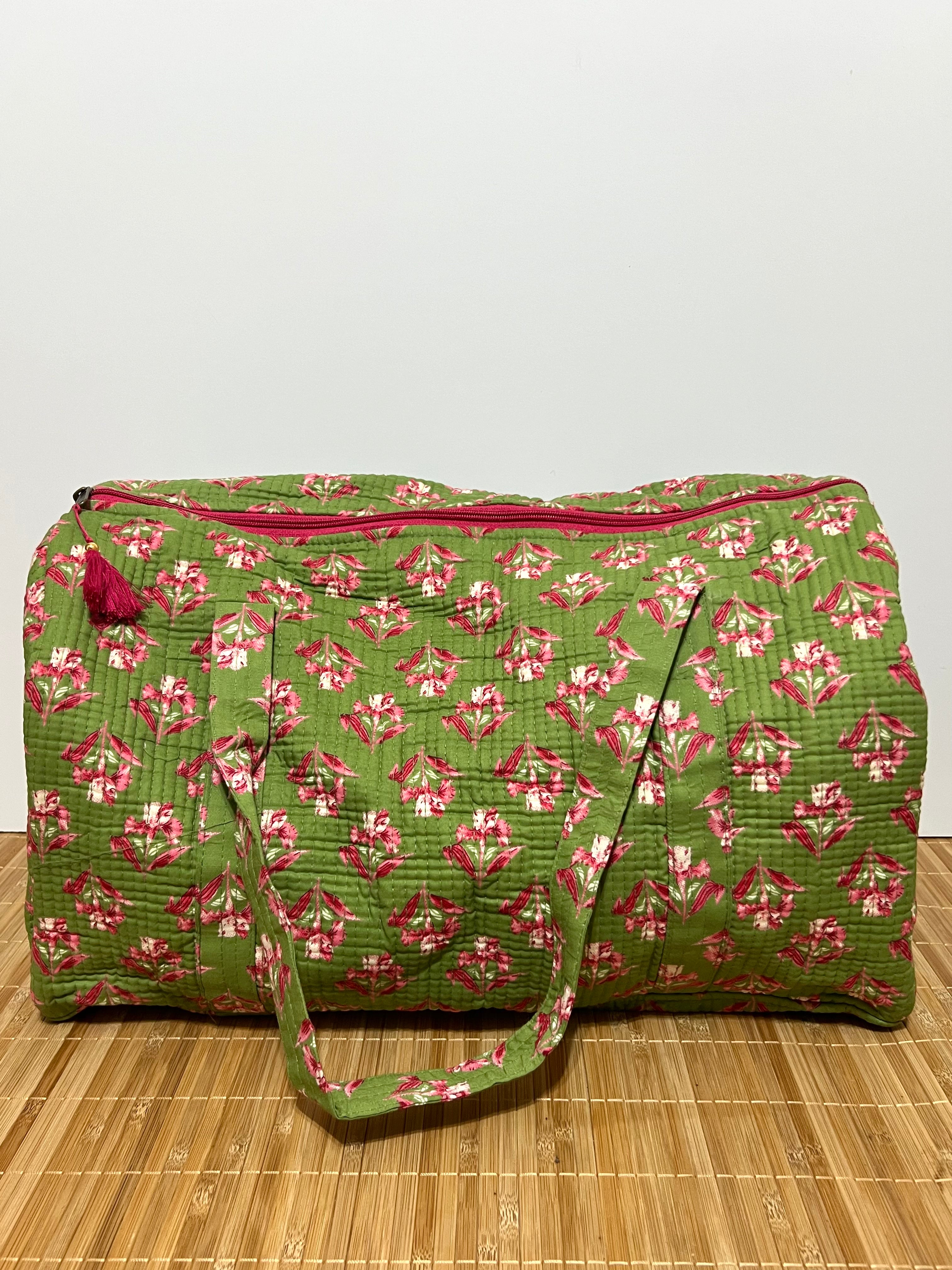Bolso de viaje estampado de algodón personalizado iniciales – 45 × 33 × 24 cm