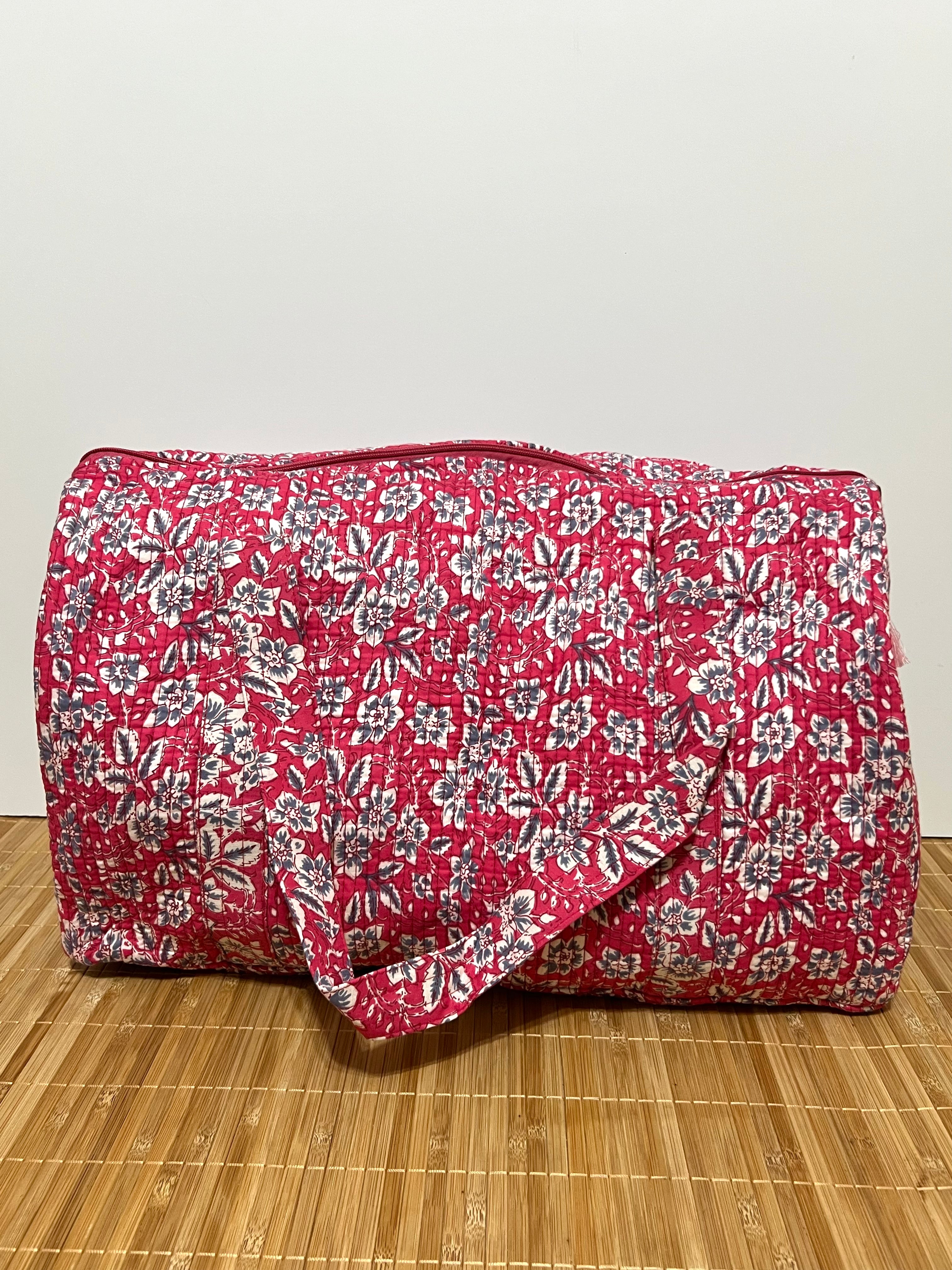 Bolso de viaje estampado de algodón personalizado iniciales – 45 × 33 × 24 cm