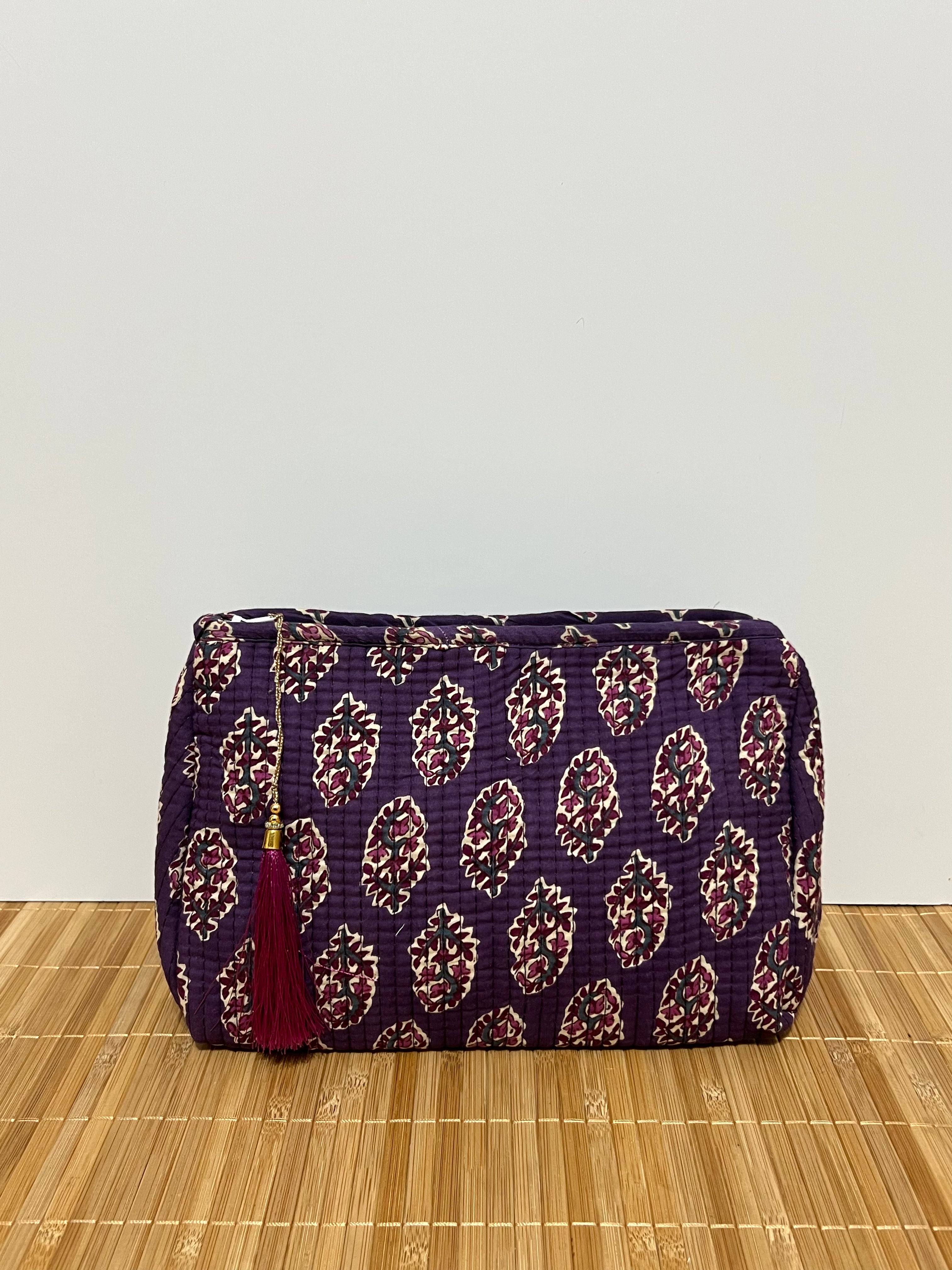 Neceser estampado de Algodón impermeable con Compartimentos