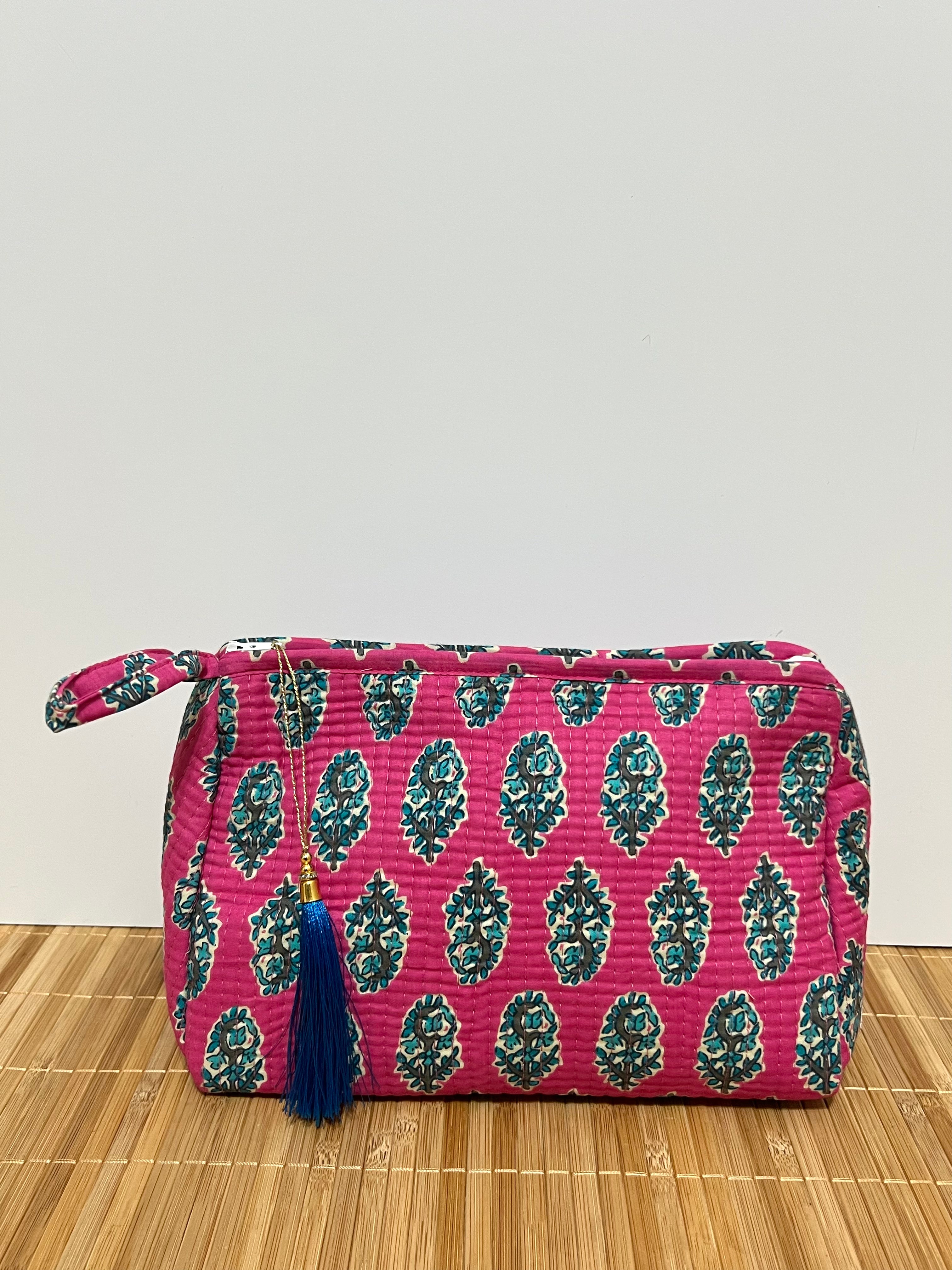Neceser estampado de Algodón impermeable con Compartimentos
