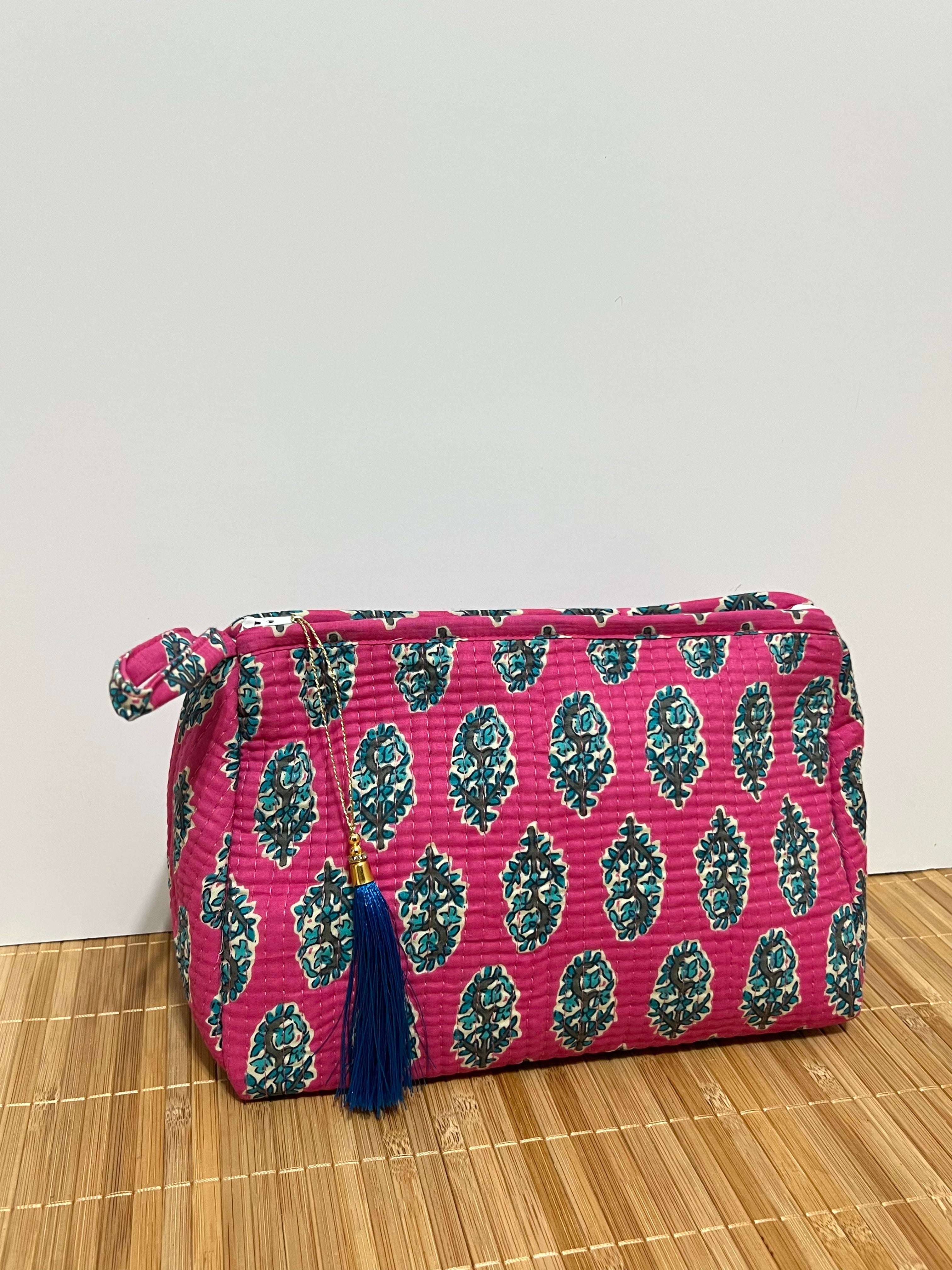 Neceser estampado de Algodón impermeable con Compartimentos