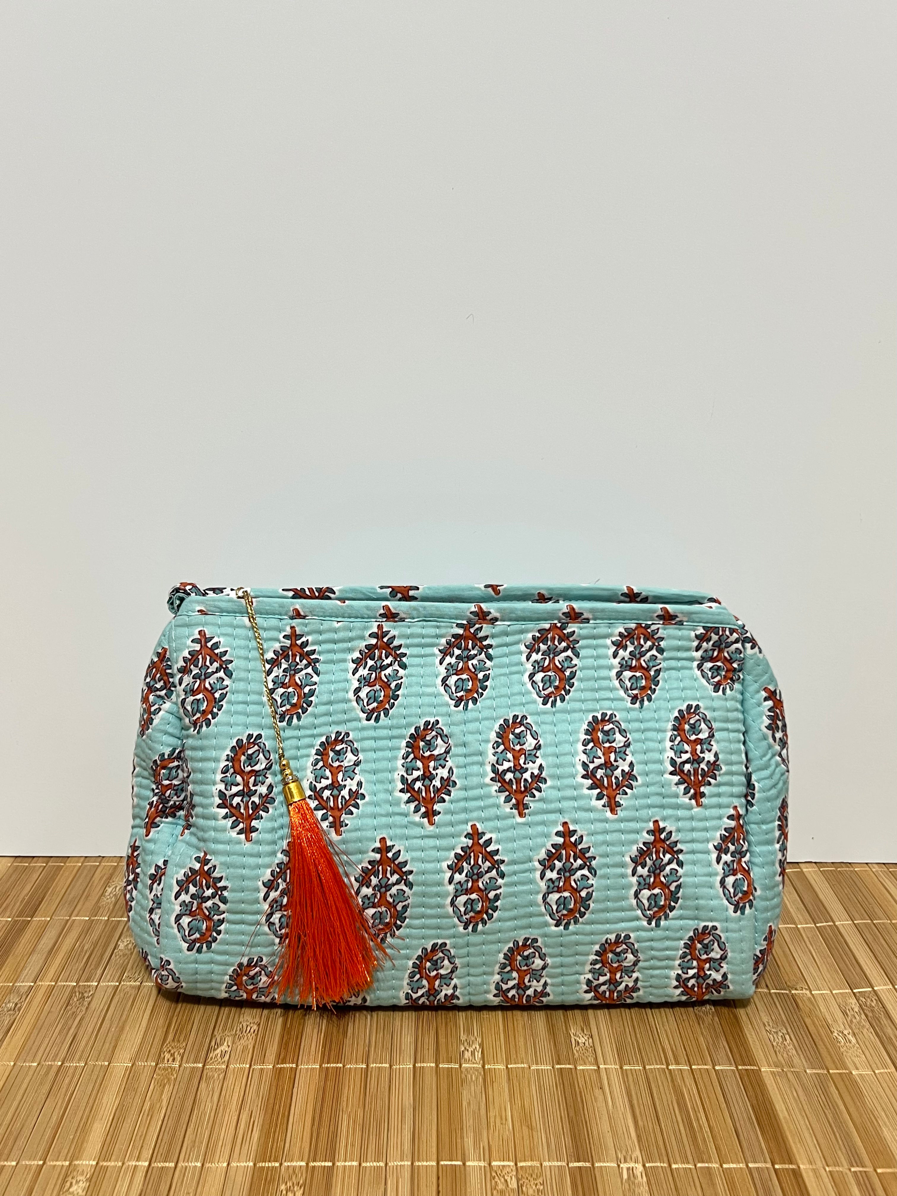 Neceser estampado de Algodón impermeable con Compartimentos