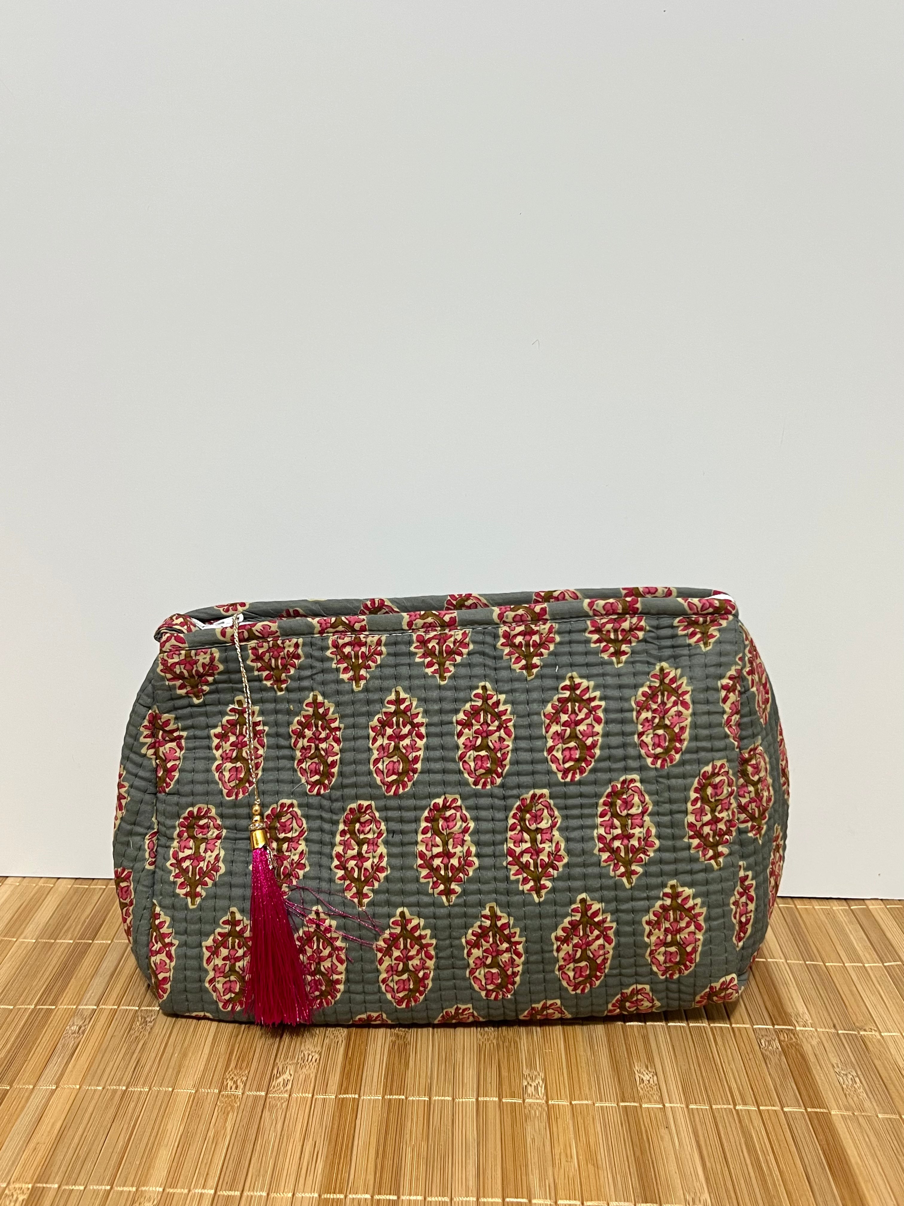 Neceser estampado de Algodón impermeable con Compartimentos