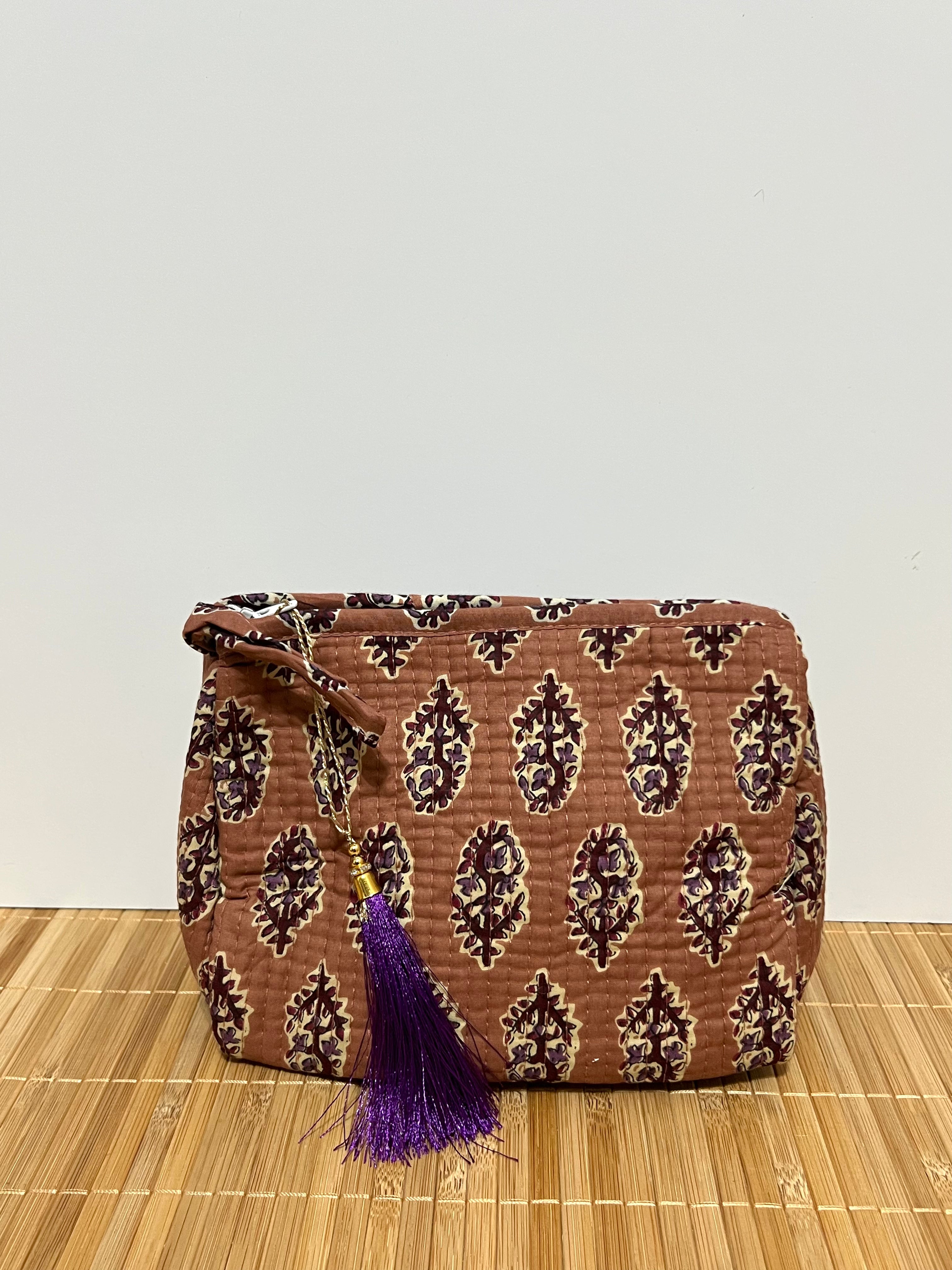 Neceser estampado de Algodón impermeable con Compartimentos