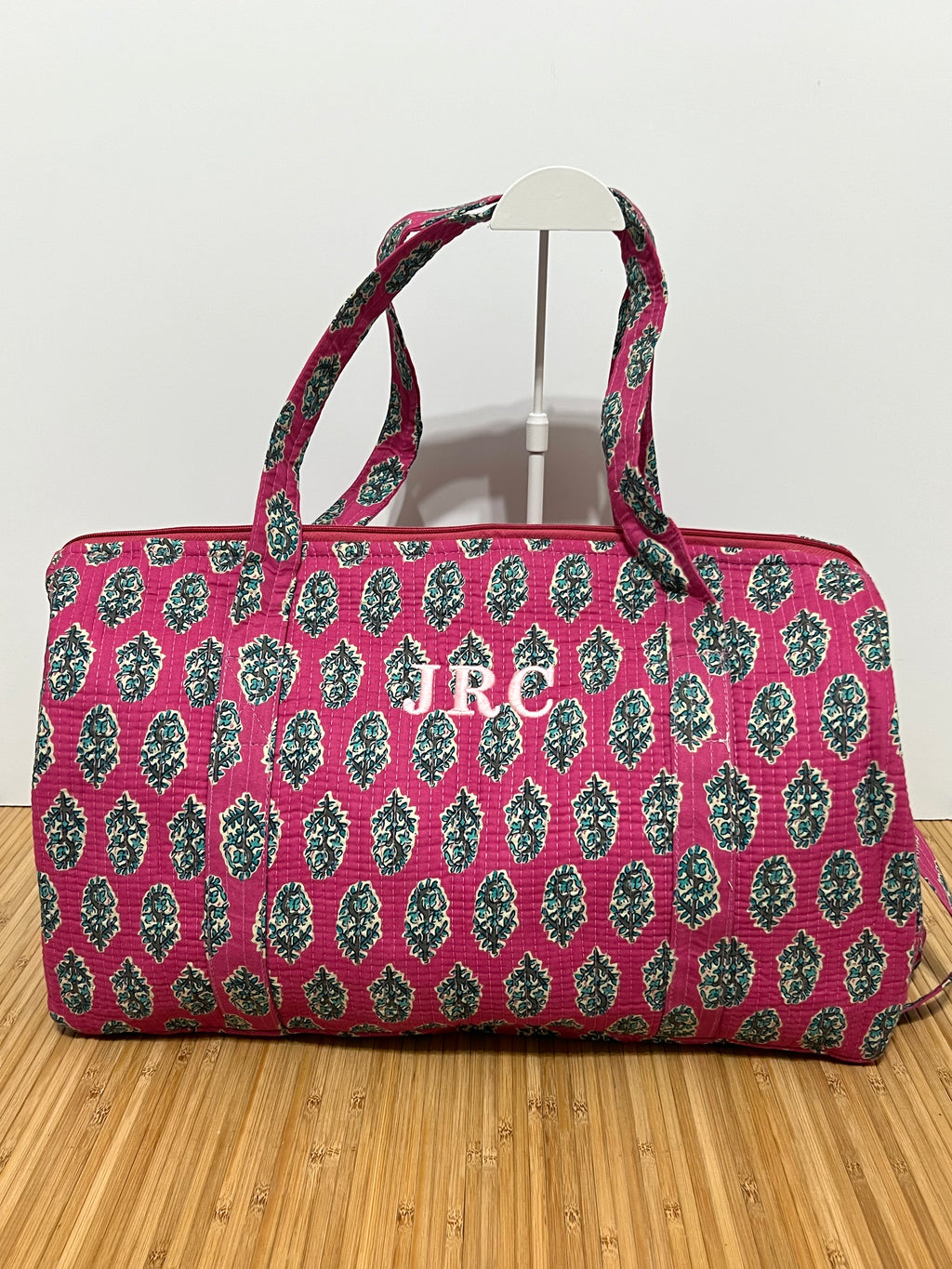 Bolso de viaje estampado de algodón personalizado iniciales – 45 × 33 × 24 cm