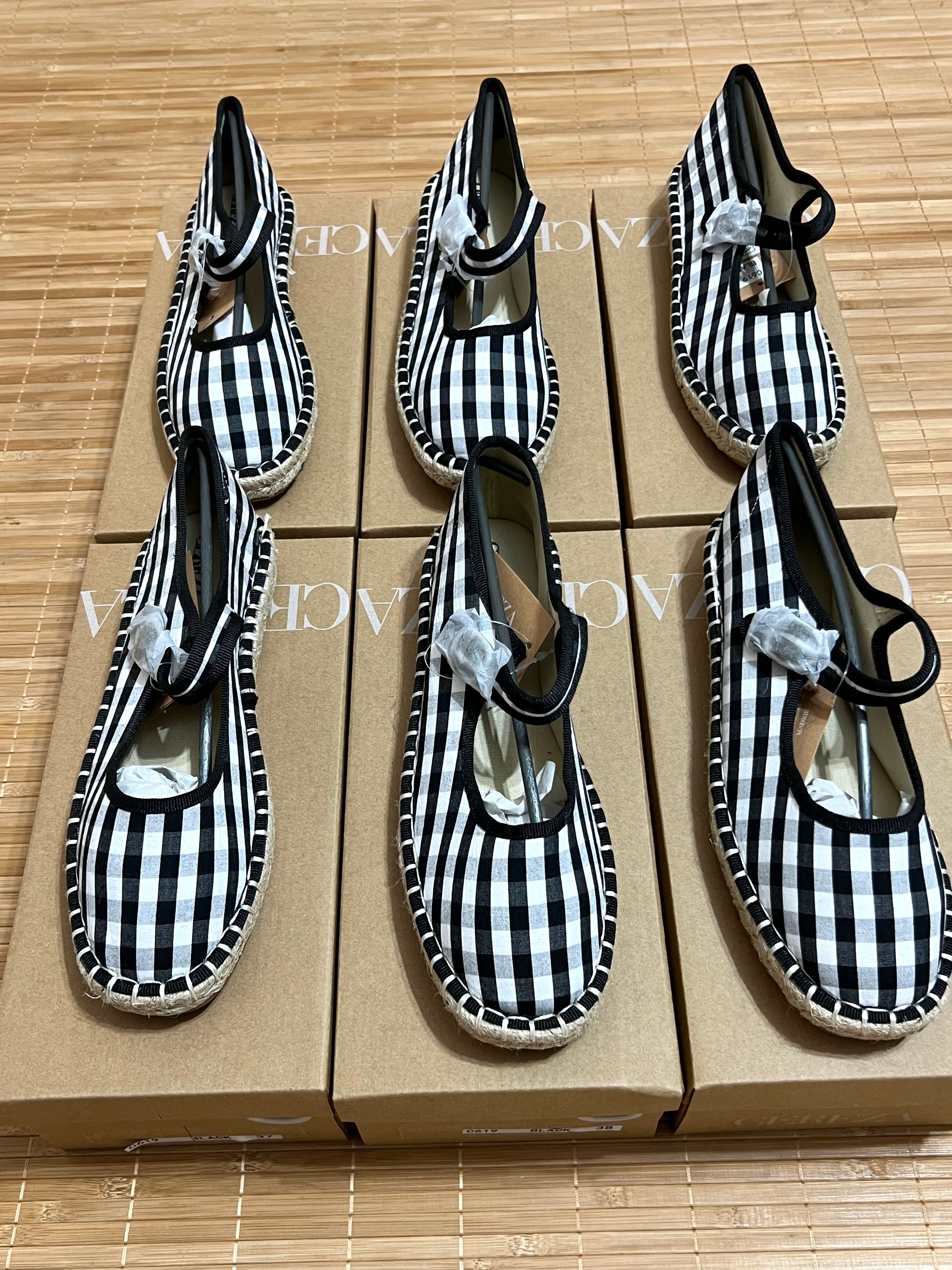 Bailarinas Cuadros Vichy con Suela Gruesa de Esparto Mujer | Elige tu talla habitual (36-41)