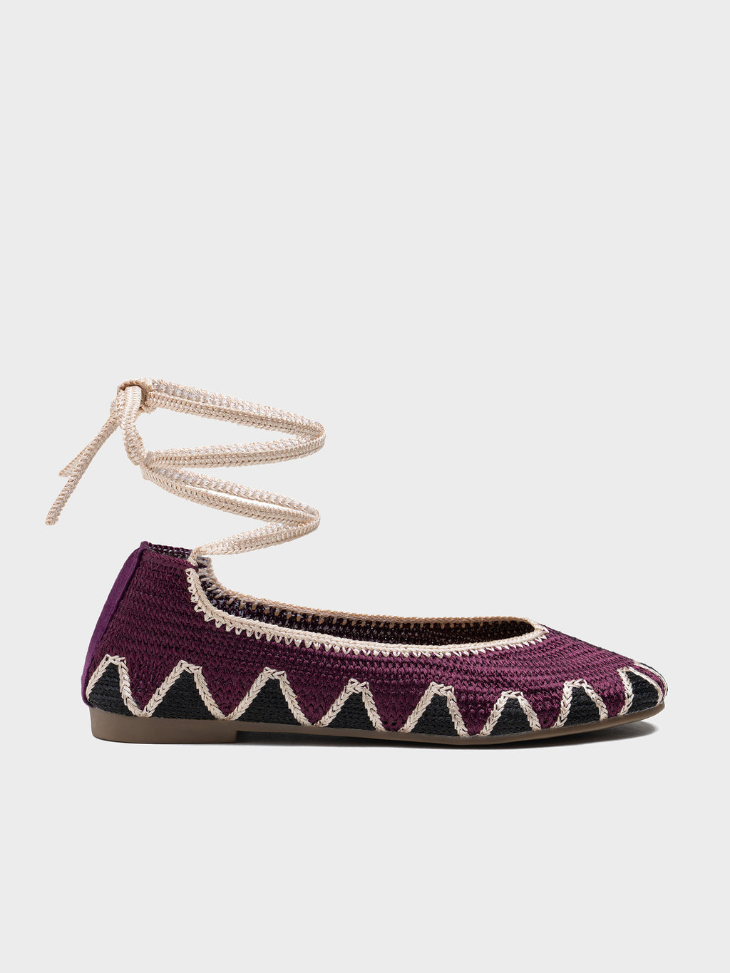 Bailarinas estilo Crochet con Cintas al Tobillo Diseño Étnico | Elige tu talla habitual (36-41)