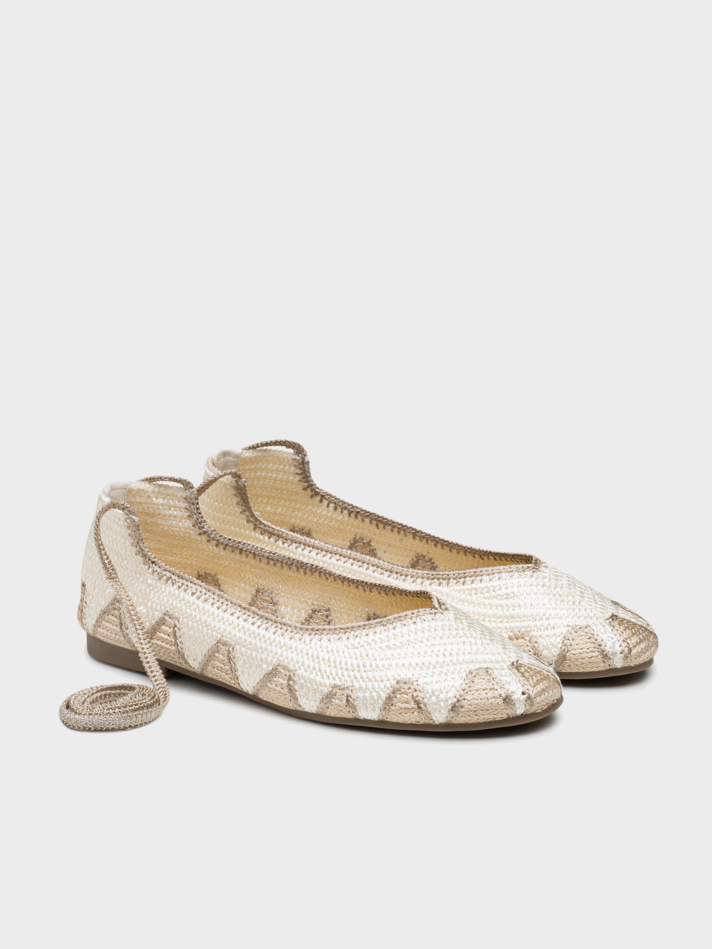 Bailarinas estilo Crochet con Cintas al Tobillo Diseño Étnico | Elige tu talla habitual (36-41)