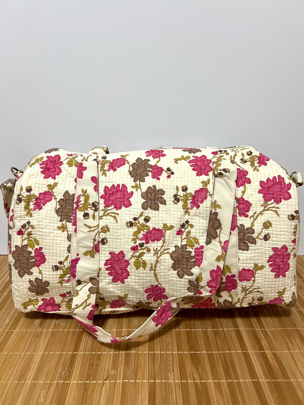 Bolso de viaje estampado de algodón personalizado iniciales – 45 × 33 × 24 cm