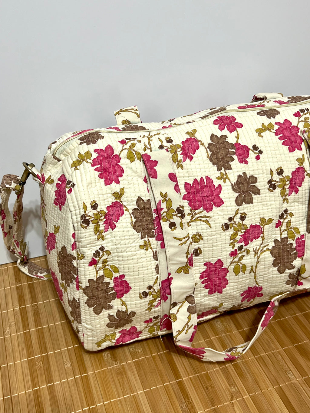 Bolso de viaje estampado de algodón personalizado iniciales – 45 × 33 × 24 cm