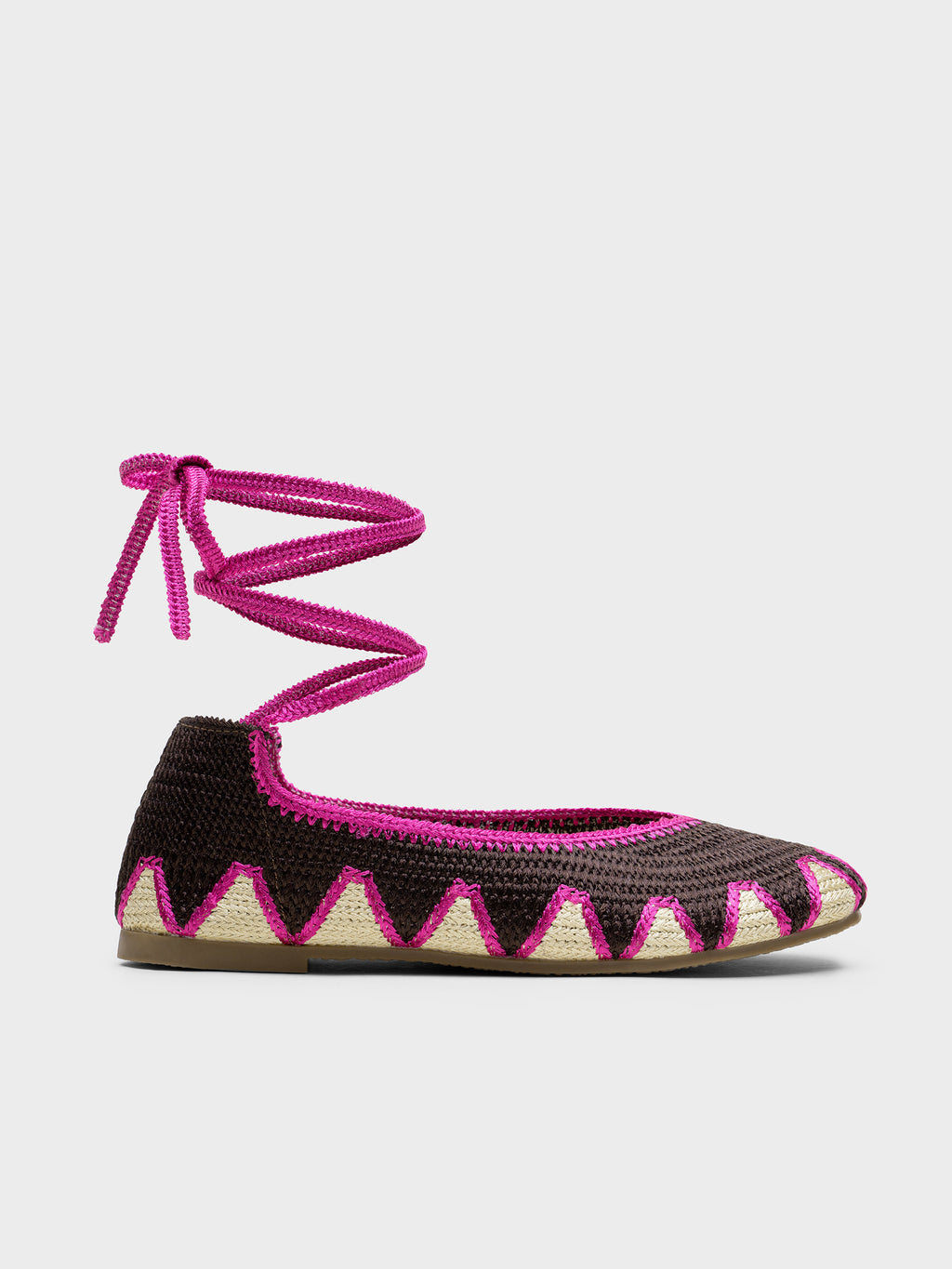 Bailarinas estilo Crochet con Cintas al Tobillo Diseño Étnico | Elige tu talla habitual (36-41)