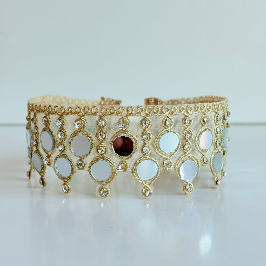 Choker espejos Dorado mujer