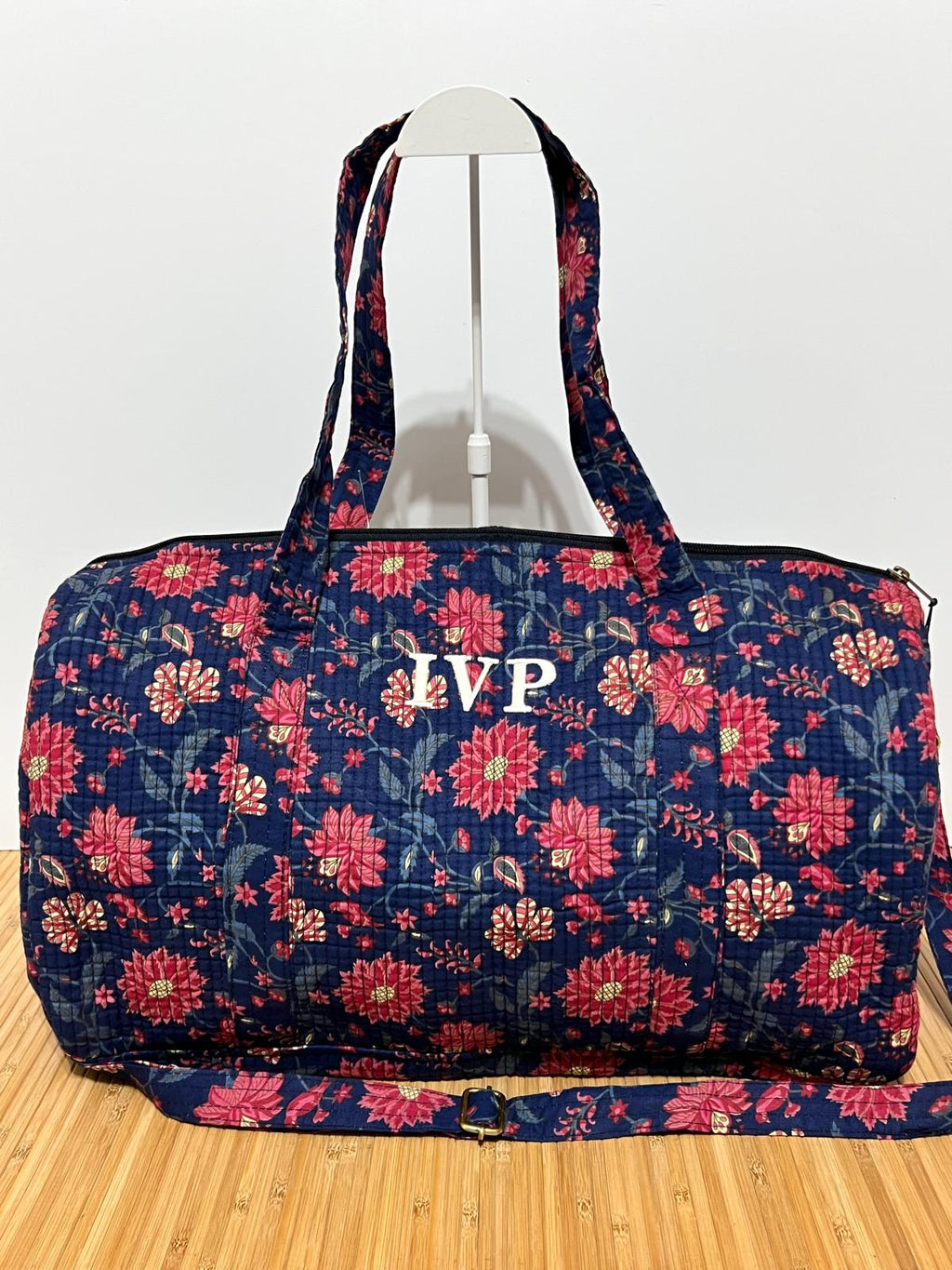 Bolso de viaje estampado de algodón personalizado iniciales – 45 × 33 × 24 cm