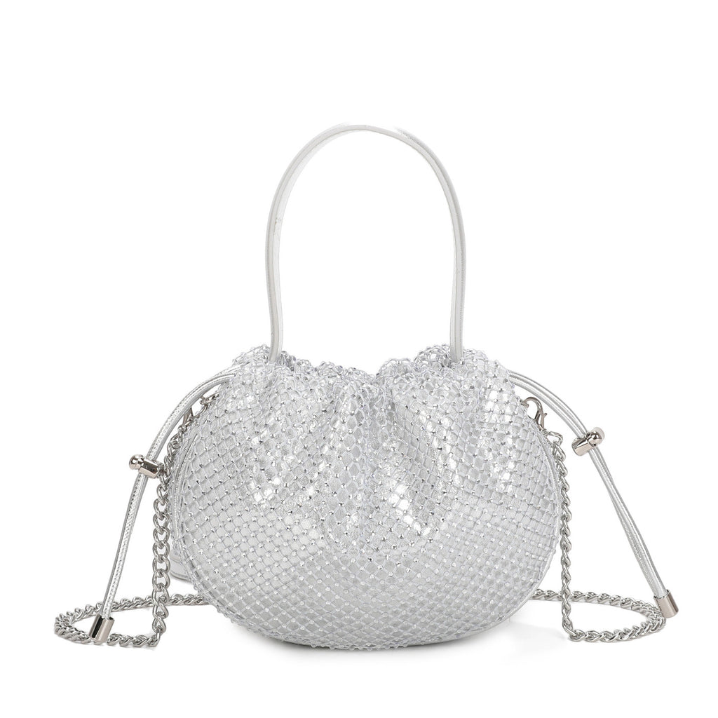Bolso Clutch de mano para eventos colores dorado, plateado y negro brillante