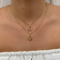 Collar de Inicial Baño de Oro Piedras Colores - MINNI MOON-Lepetitemarie-Singularu-PDPAOLA-Luamarta